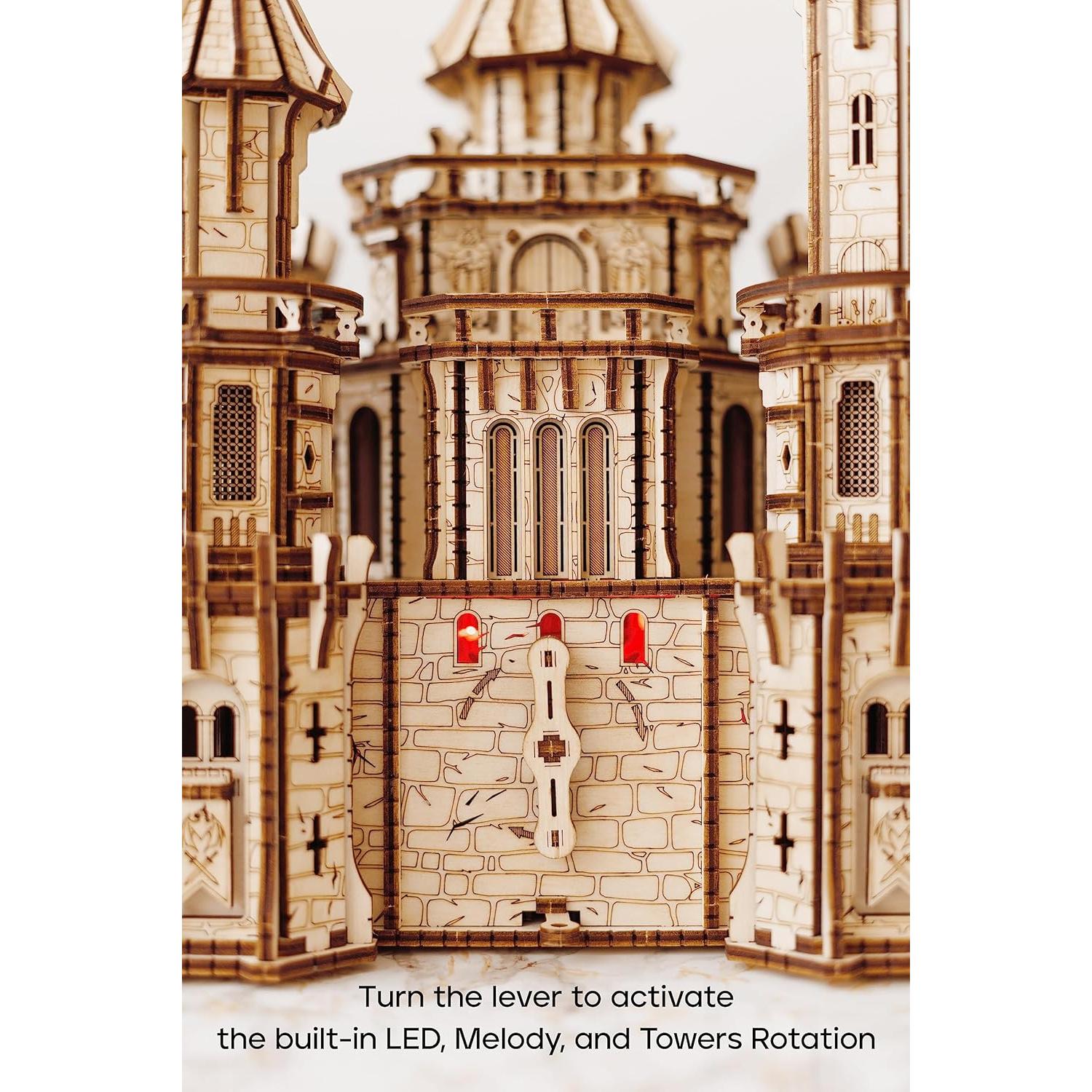 Castillo Dragón Móvil de Madera Wood Trick - Rompecabezas 3D LED