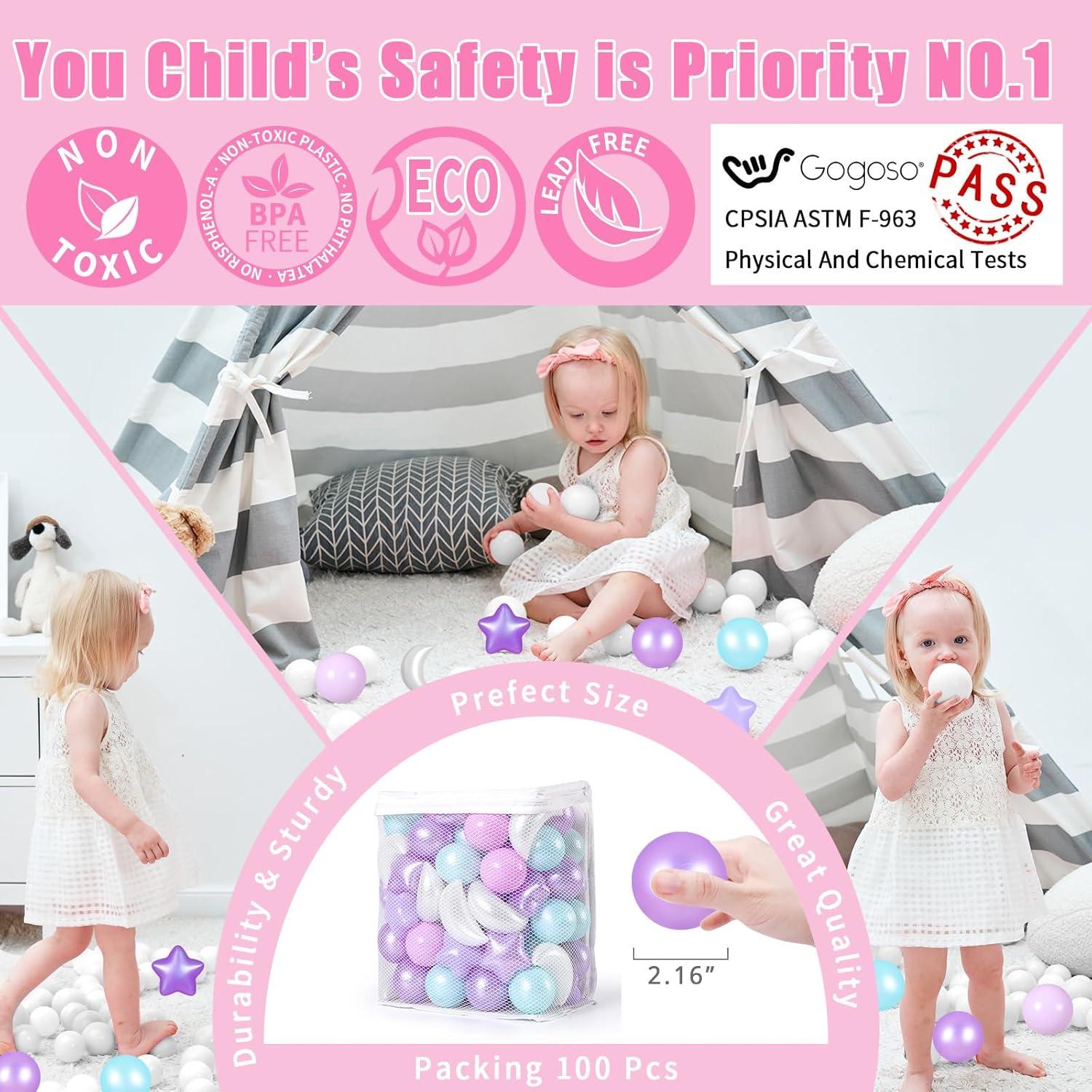 Bolas de Piscina GOGOSO 100PCS Estrellas y Lunas