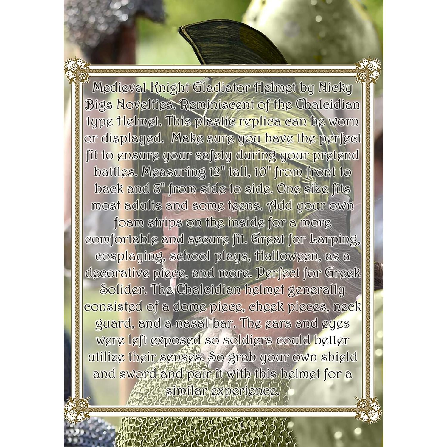 Casco de Gladiador Adulto Nicky Bigs Novelties Dorado