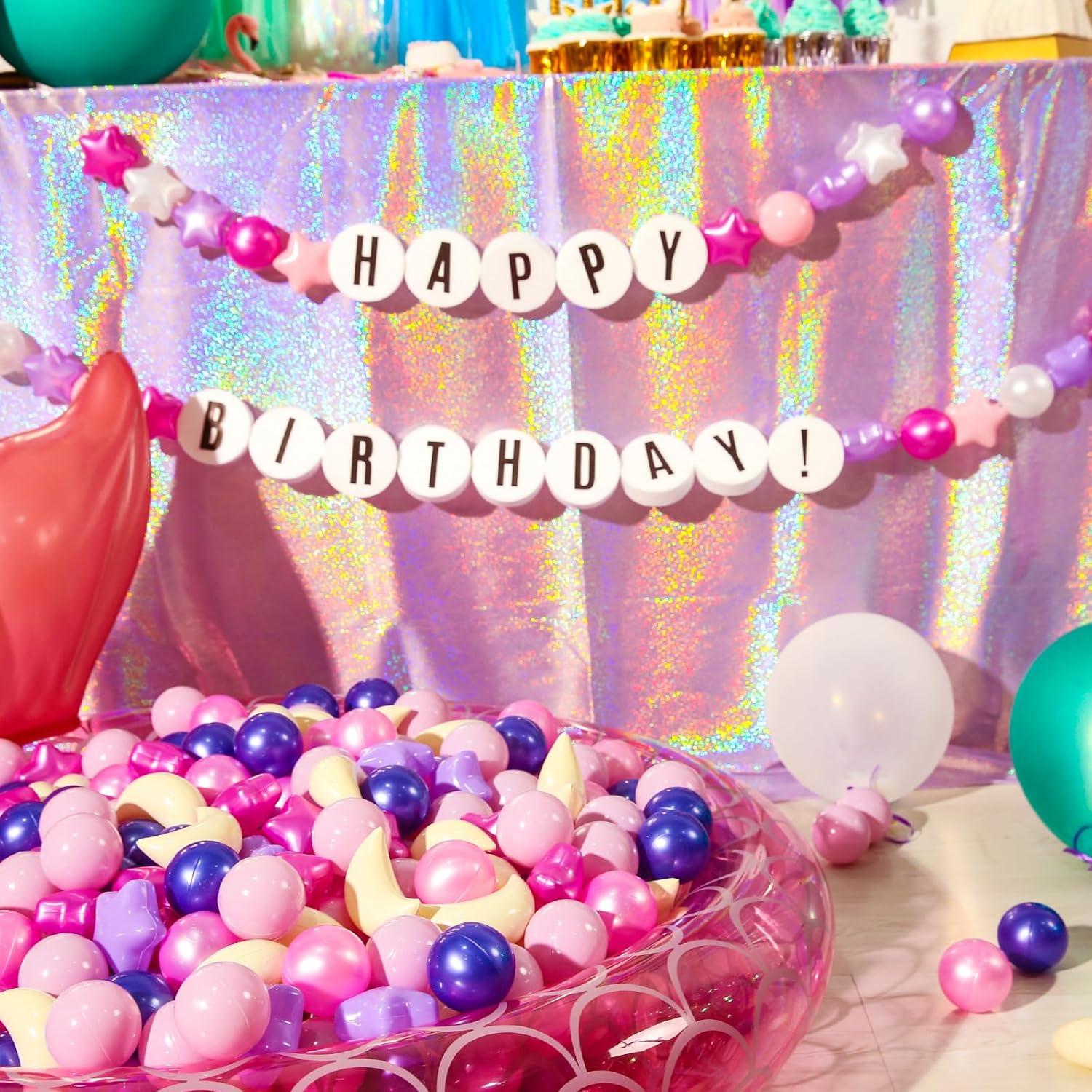 Bolas de Piscina GOGOSO 100pcs Estrellas y Lunas Rosa