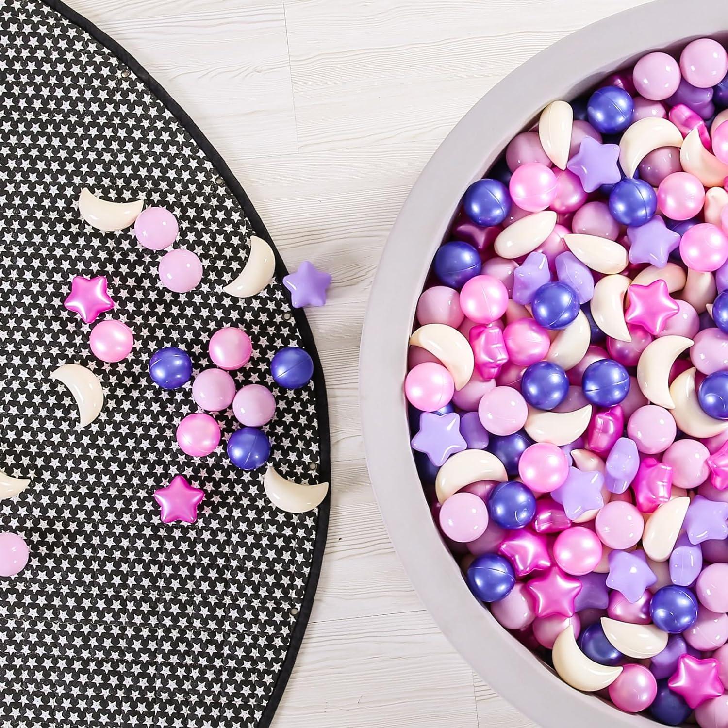 Bolas de Piscina GOGOSO 100pcs Estrellas y Lunas Rosa