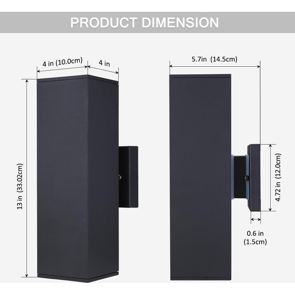 Luz de Pared Exterior Cerdeco 37858TZ Aluminio Negro Mate