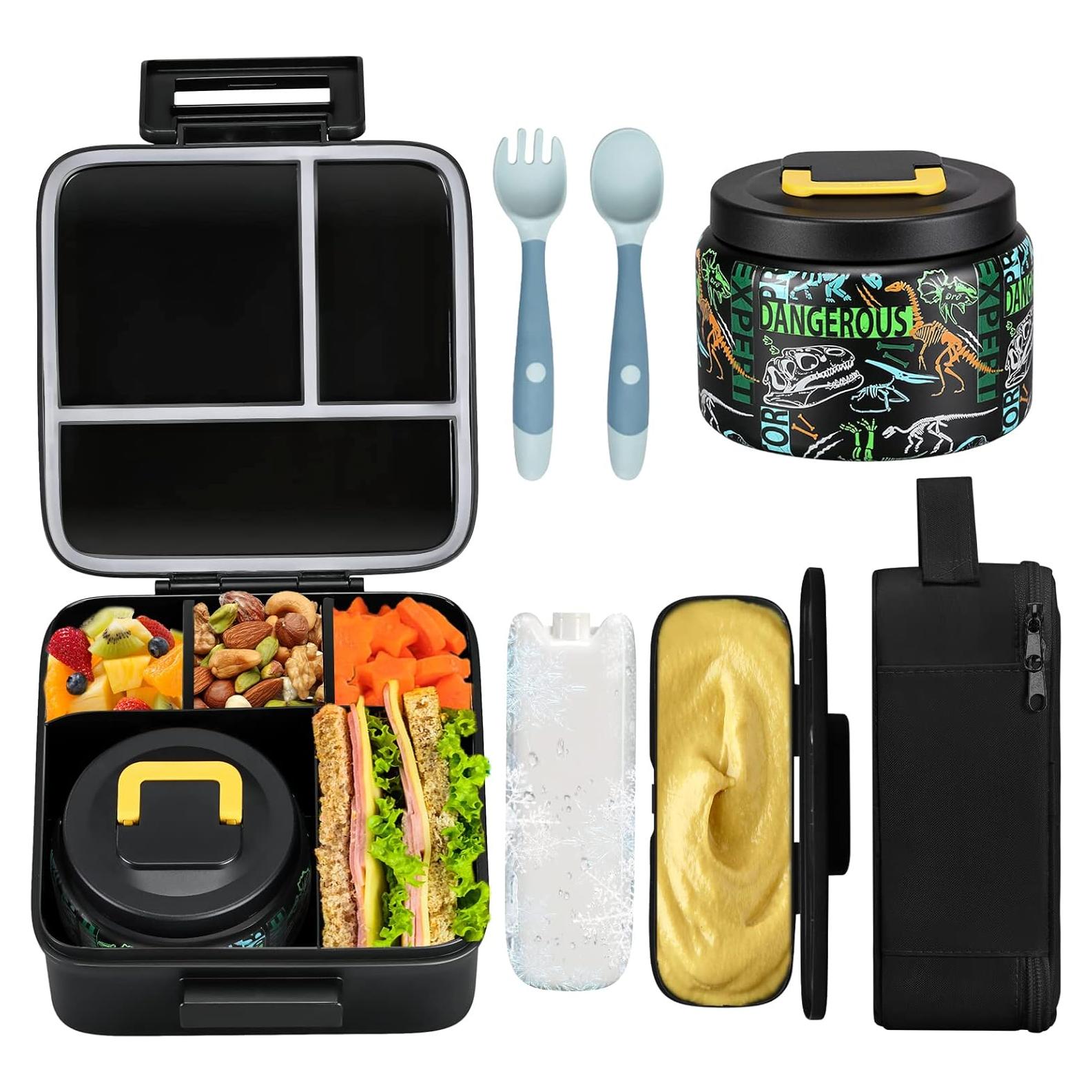 Caja de Almuerzo Bento JXXM con Termo 0.24L y 5 Compartimentos