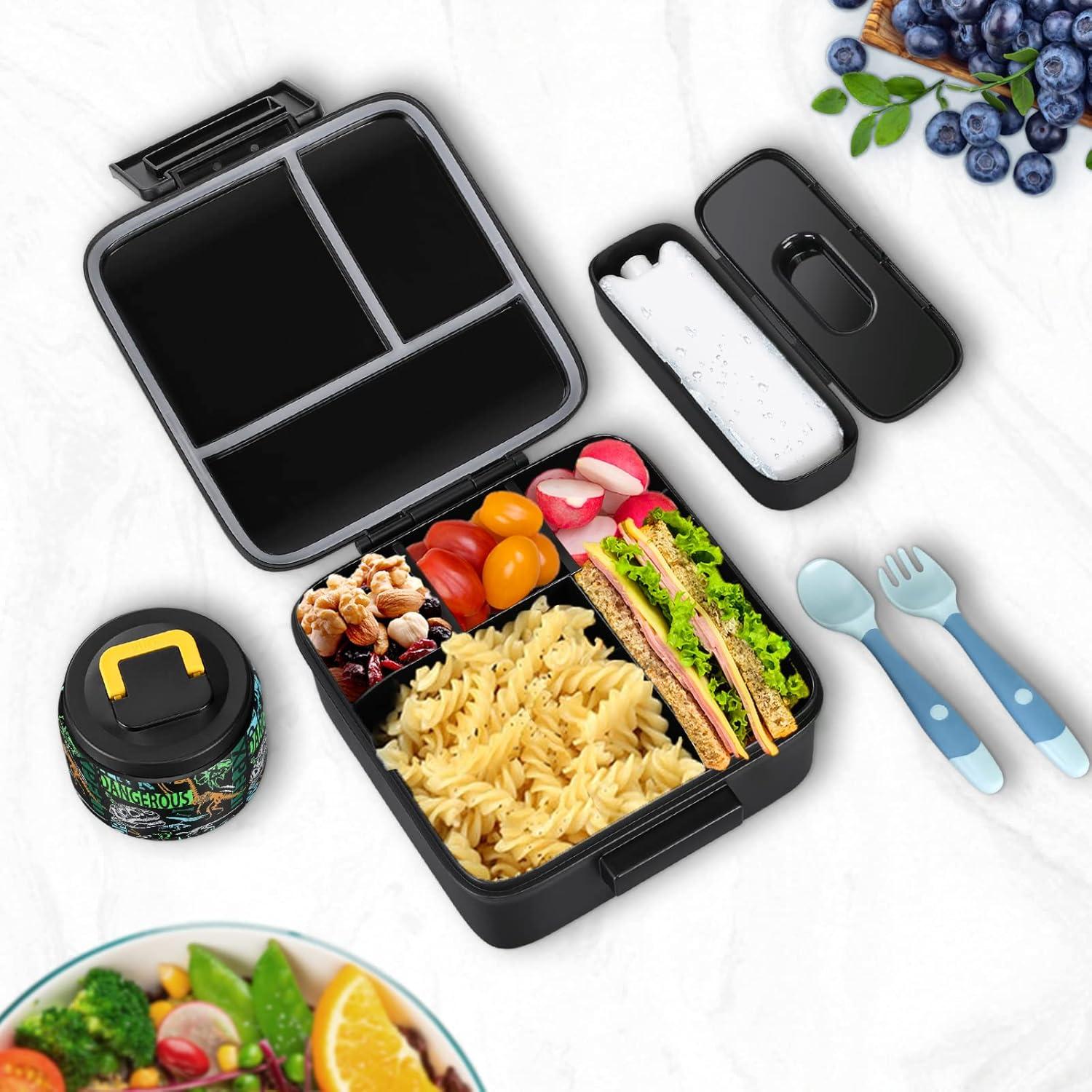 Caja de Almuerzo Bento JXXM con Termo 0.24L y 5 Compartimentos