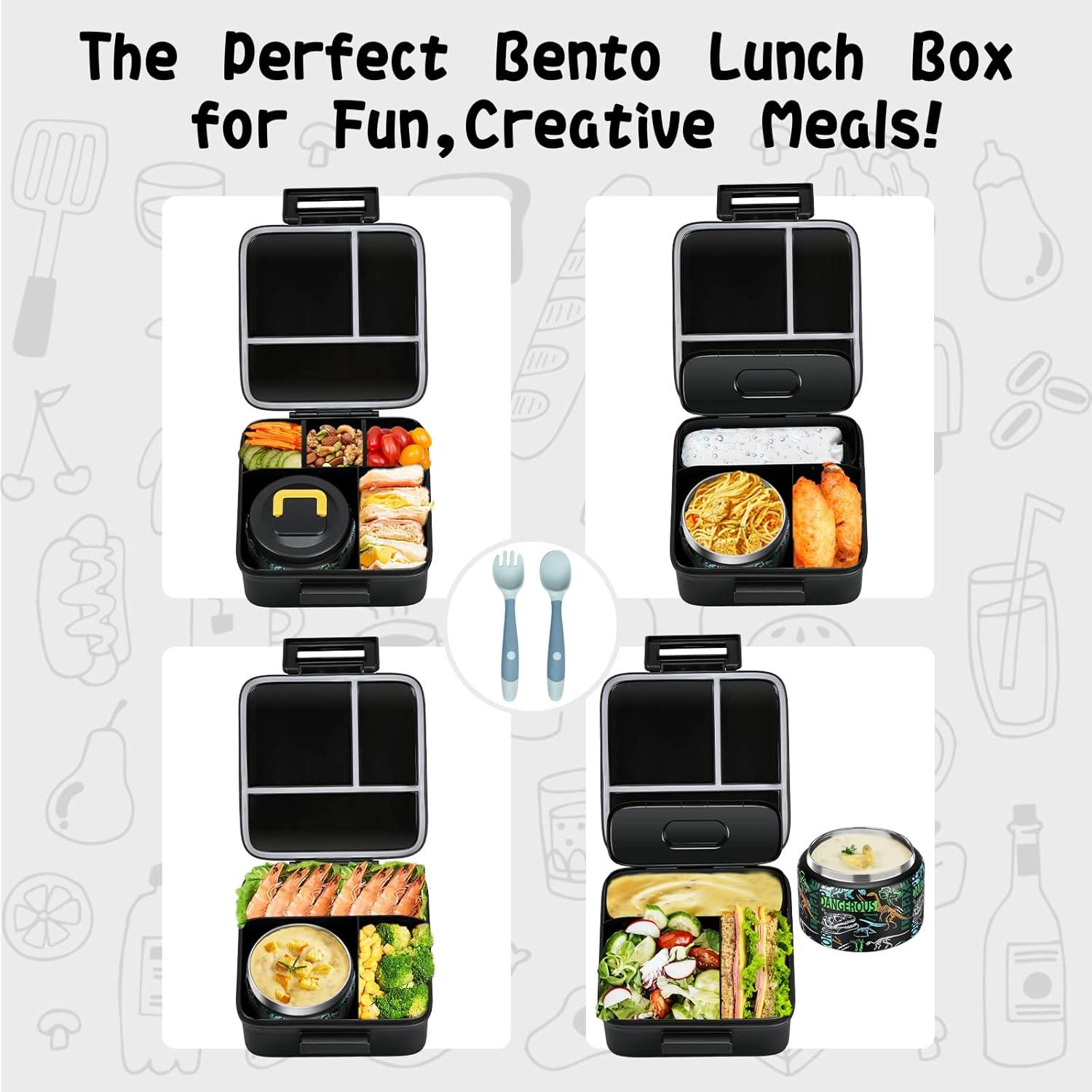 Caja de Almuerzo Bento JXXM con Termo 0.24L y 5 Compartimentos