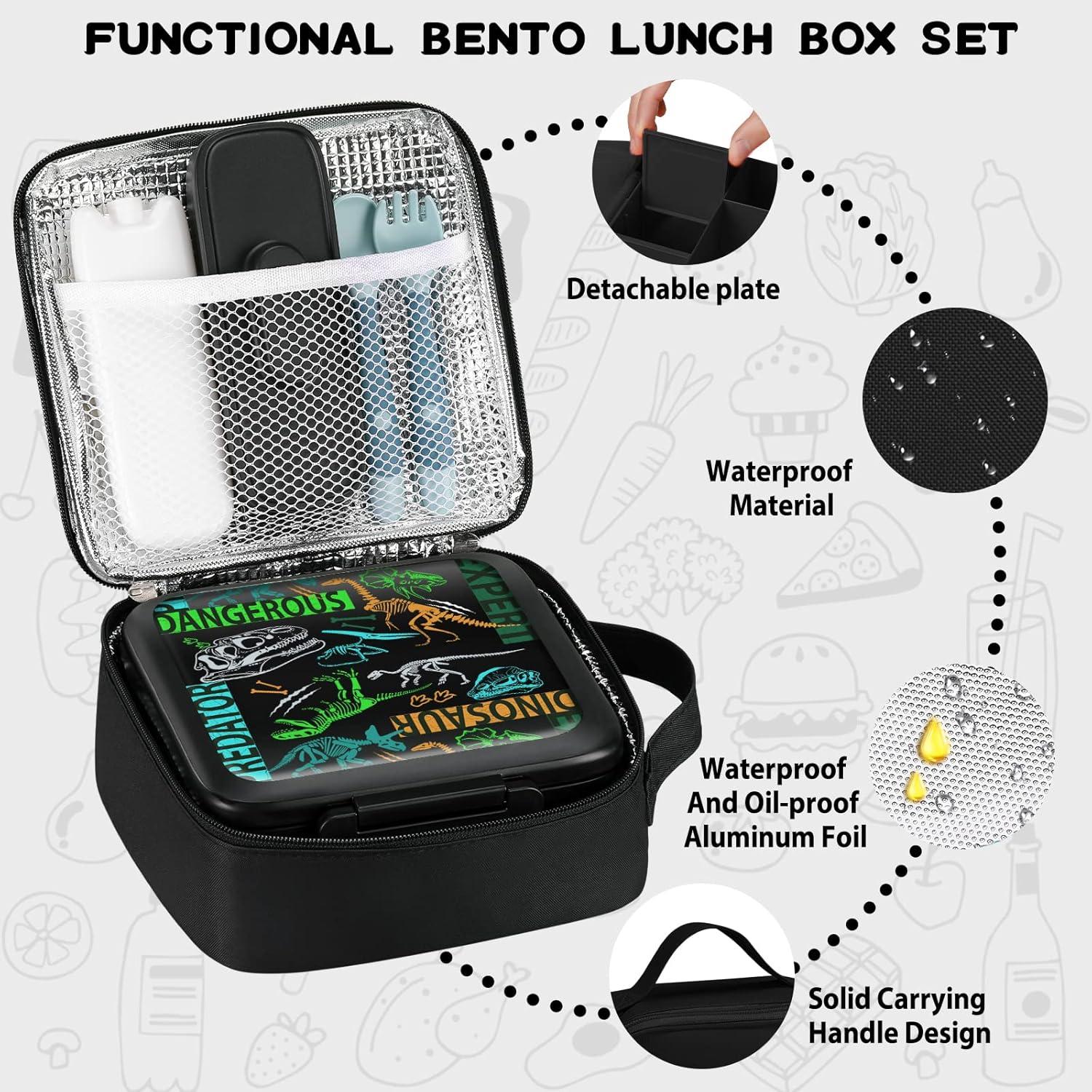 Caja de Almuerzo Bento JXXM con Termo 0.24L y 5 Compartimentos