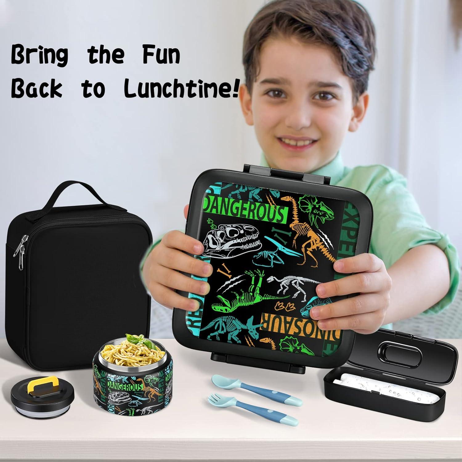 Caja de Almuerzo Bento JXXM con Termo 0.24L y 5 Compartimentos