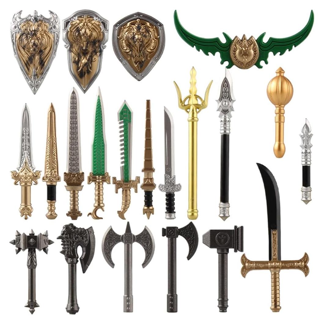 Conjunto de Bloques de Armas Medievales 21 Piezas Genérico