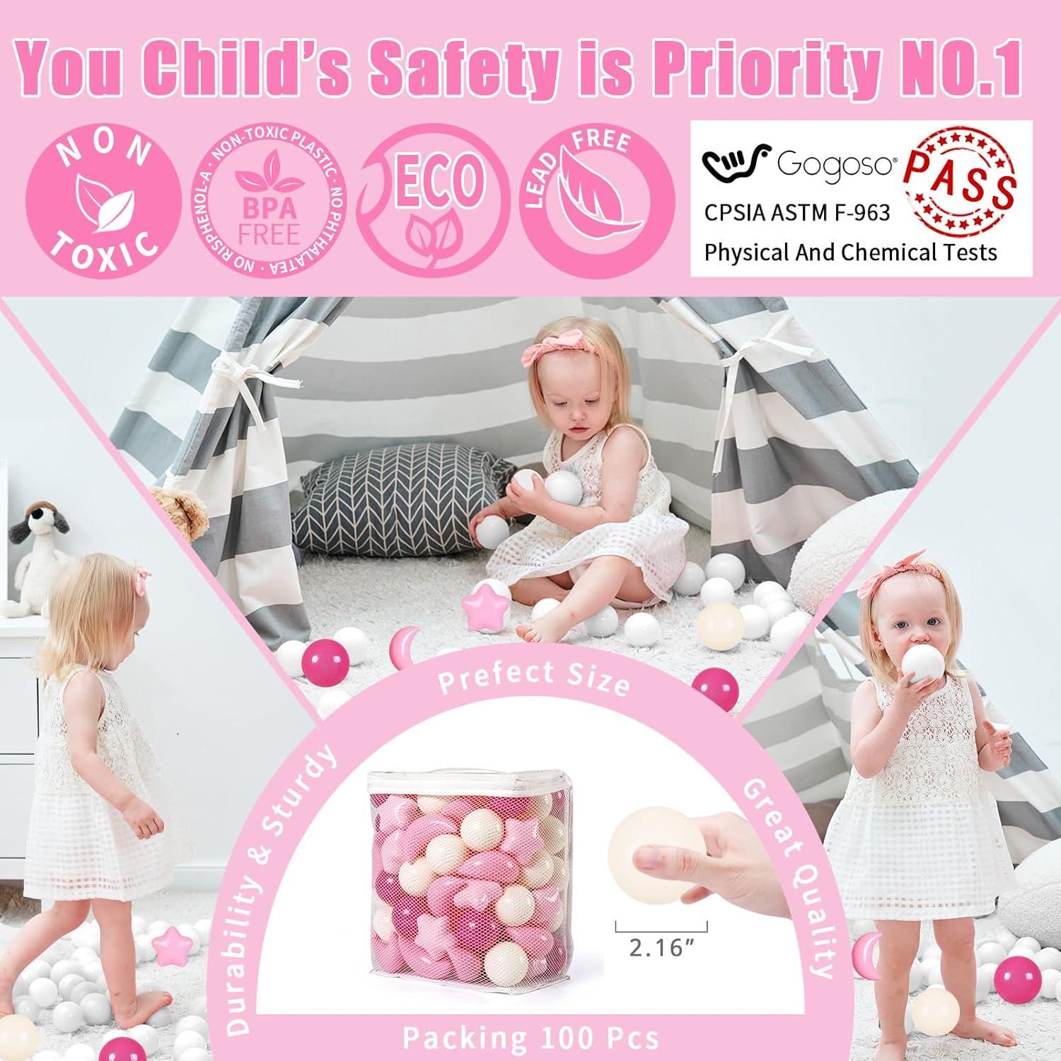 Bolas de Piscina GOGOSO 100PCS Estrellas y Lunas