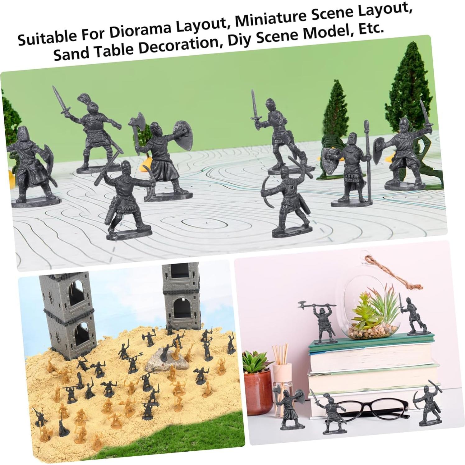 Figuras en Miniatura YARNOW 200pcs Soldados Medievales 2.5cm