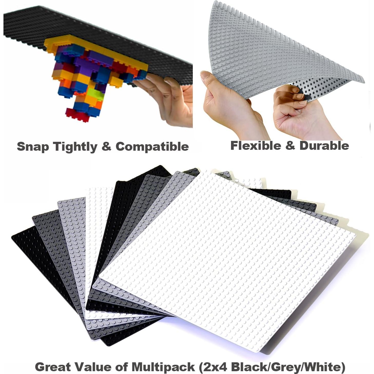 Paquete de 8 Placas Base de Ladrillos 25.5x25.5 cm ABS