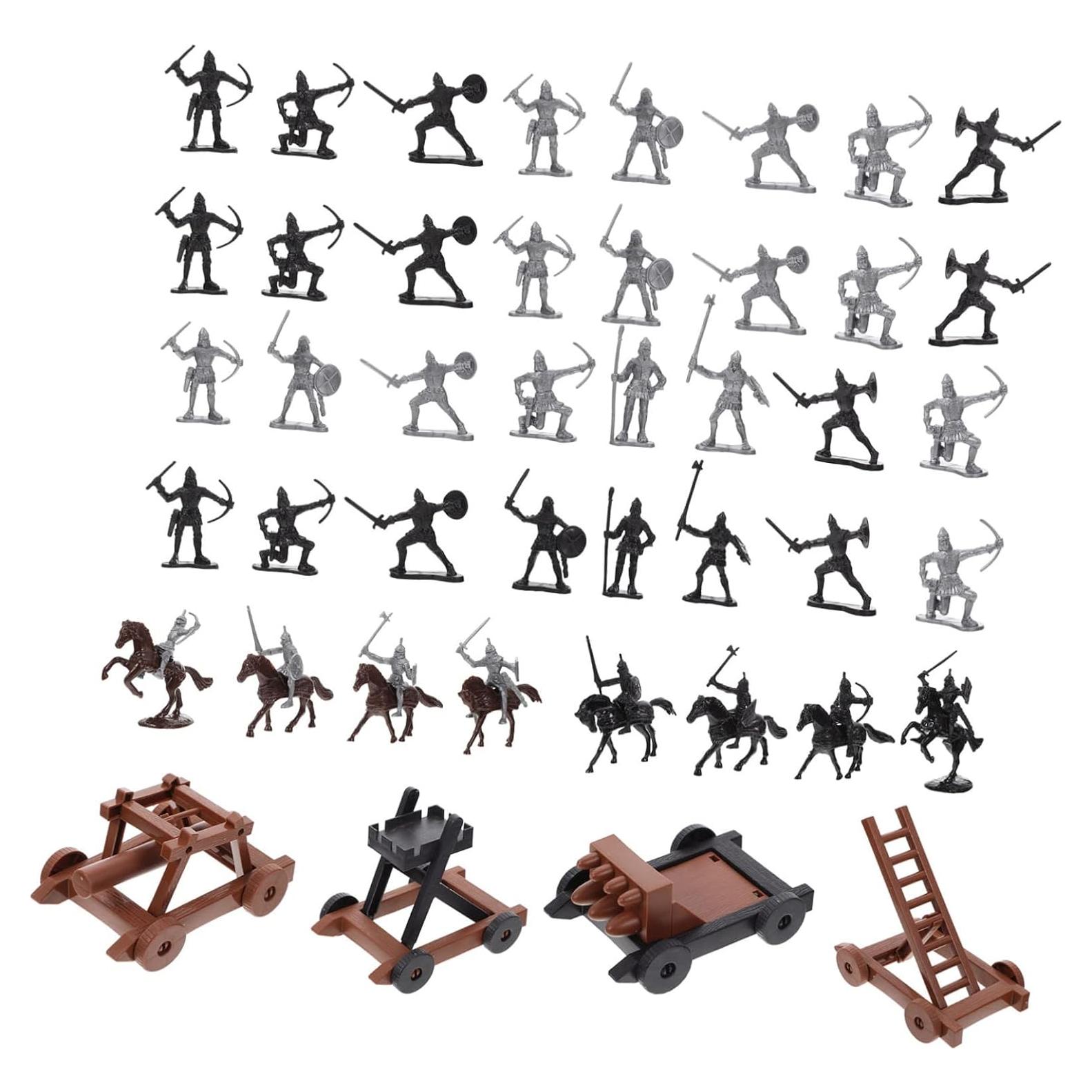 Conjunto de Soldados Medievales ERINGOGO - Figuras de Plástico 10cm