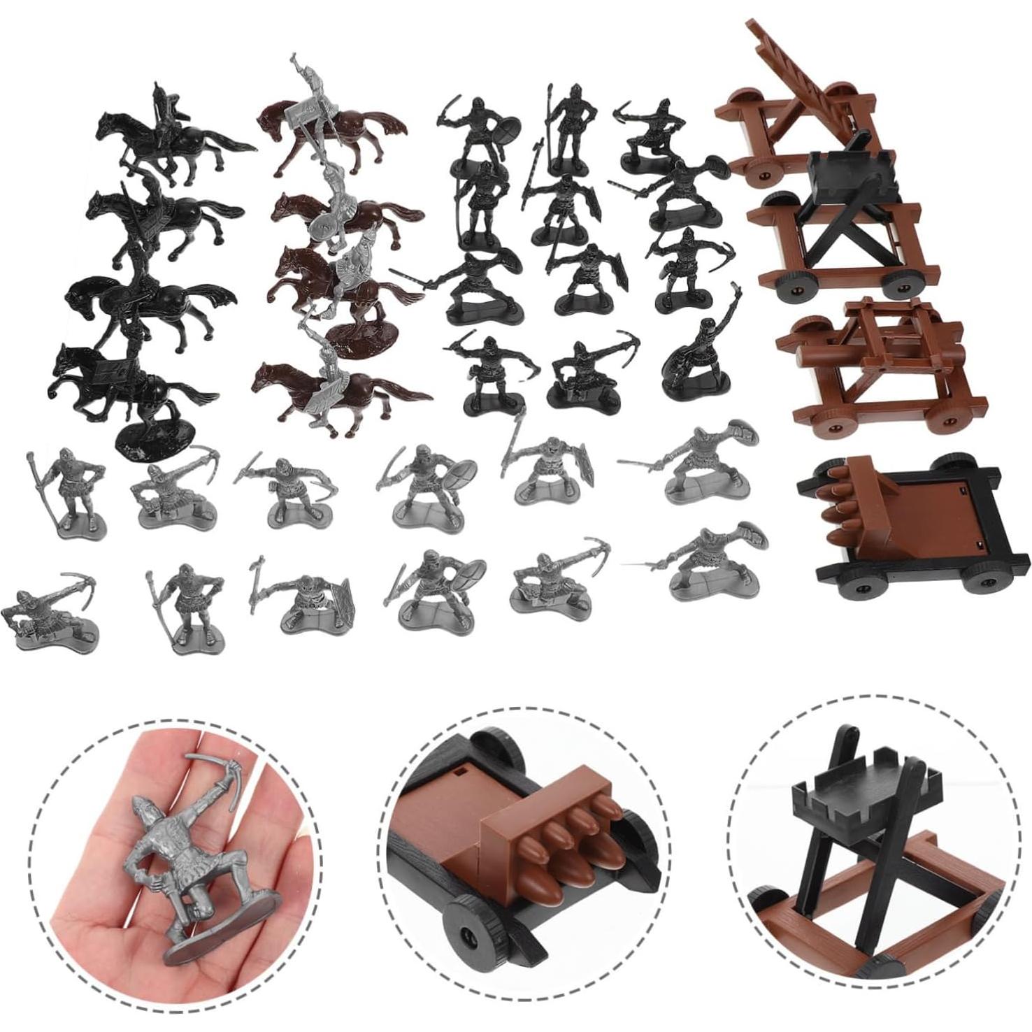 Conjunto de Soldados Medievales ERINGOGO - Figuras de Plástico 10cm