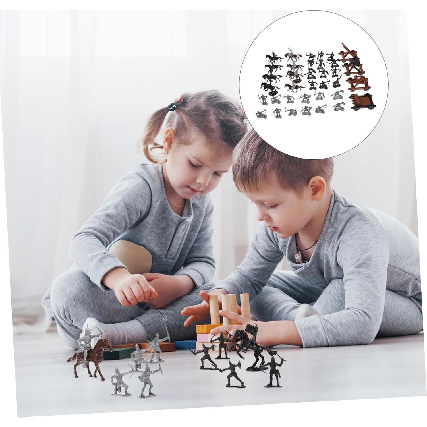 Conjunto de Soldados Medievales ERINGOGO - Figuras de Plástico 10cm