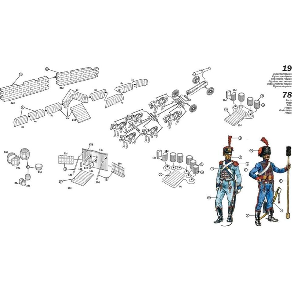 Kit de Modelo Militar Italeri 1:72 Artillería Francesa
