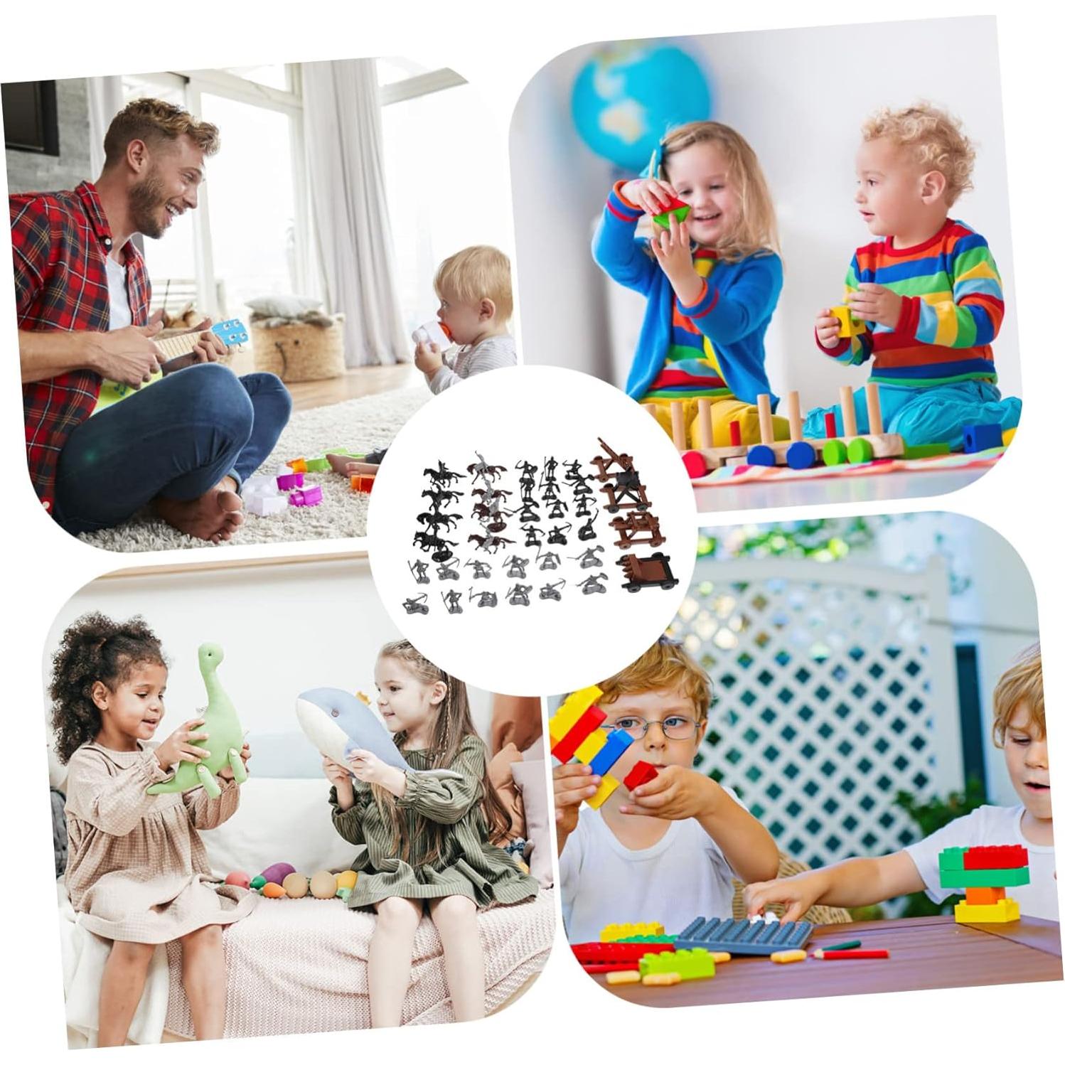 Conjunto de Figuras de Soldados Medievales UPKOCH con Caballos