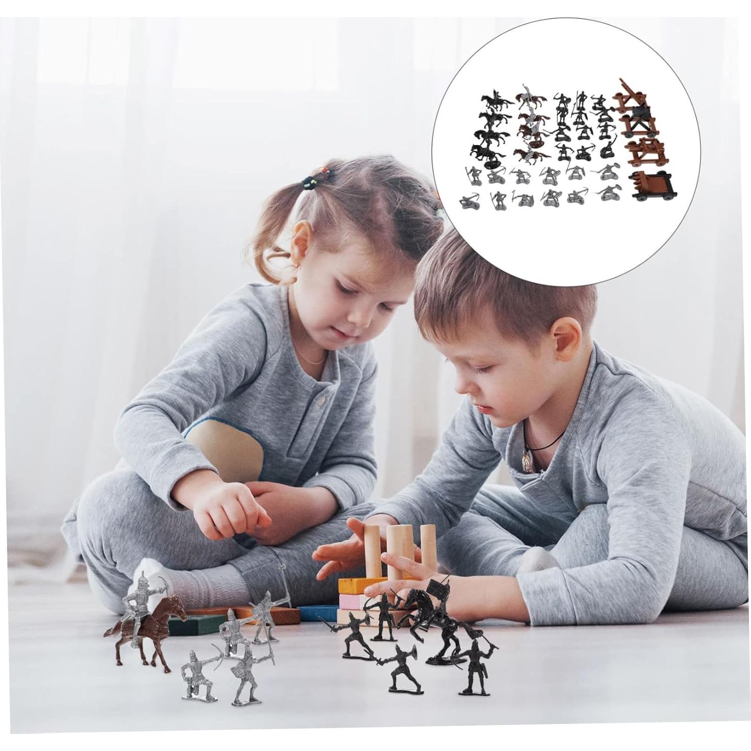 Conjunto de Figuras de Soldados Medievales UPKOCH con Caballos