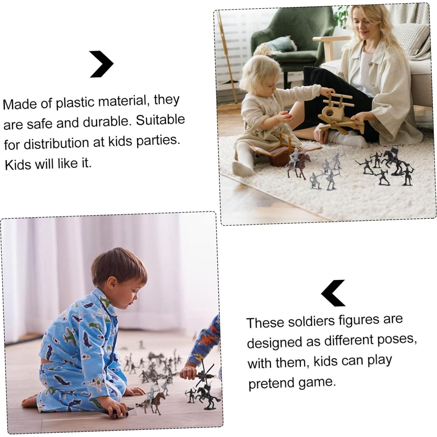 Conjunto de Figuras de Soldados Medievales UPKOCH con Caballos