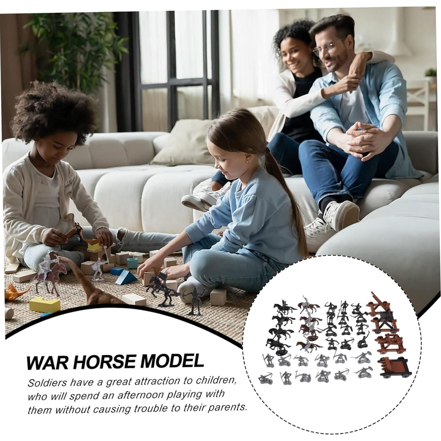 Conjunto de Figuras de Soldados Medievales UPKOCH con Caballos