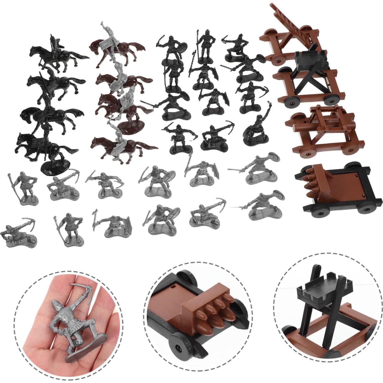 Conjunto de Figuras de Soldados Medievales UPKOCH con Caballos