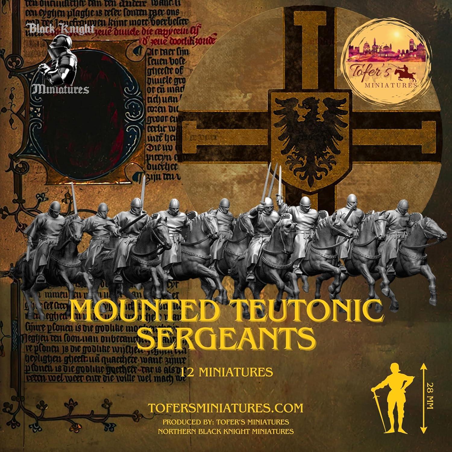 Miniaturas Caballeros Teutónicos 28 mm Tofer Sargentos Montados