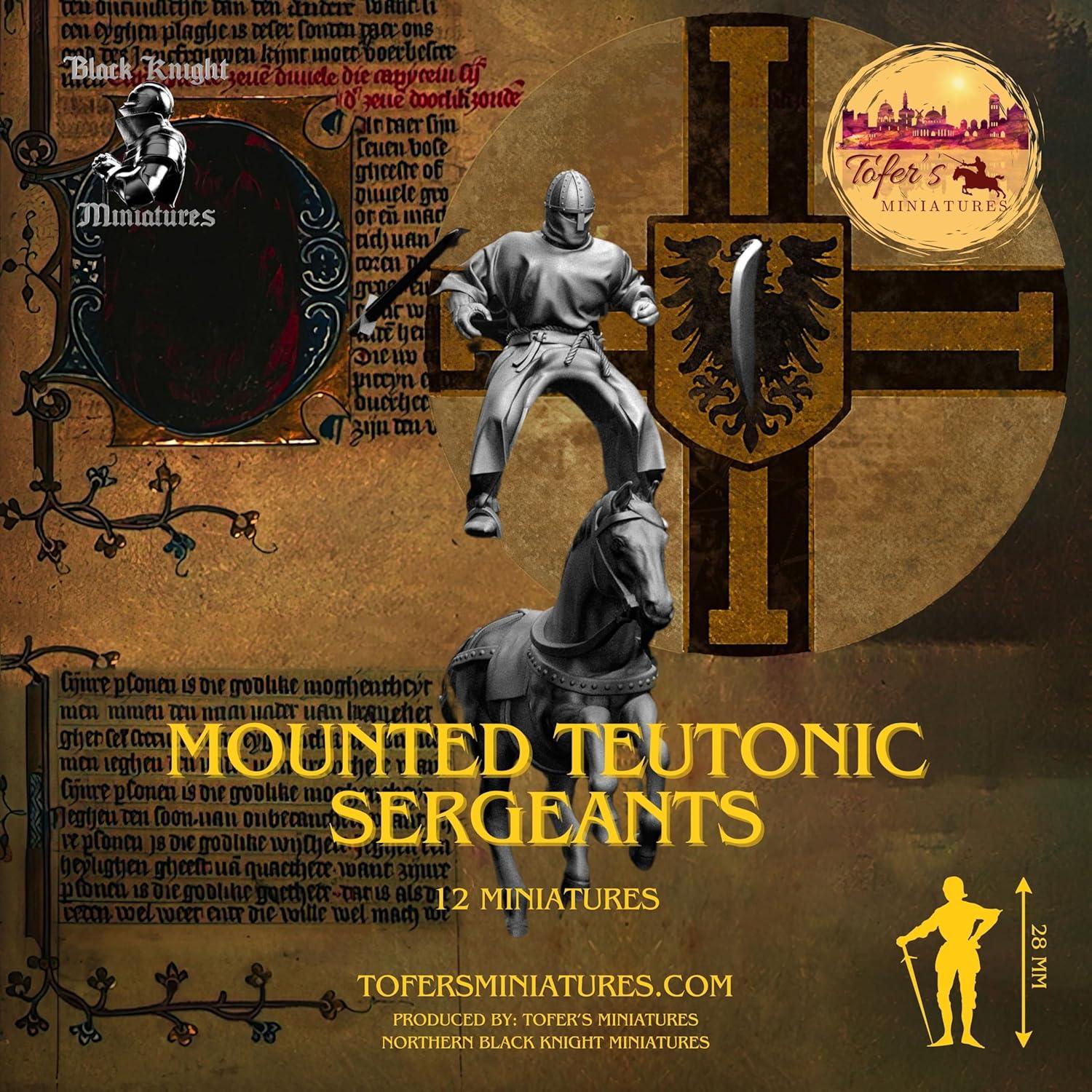 Miniaturas Caballeros Teutónicos 28 mm Tofer Sargentos Montados