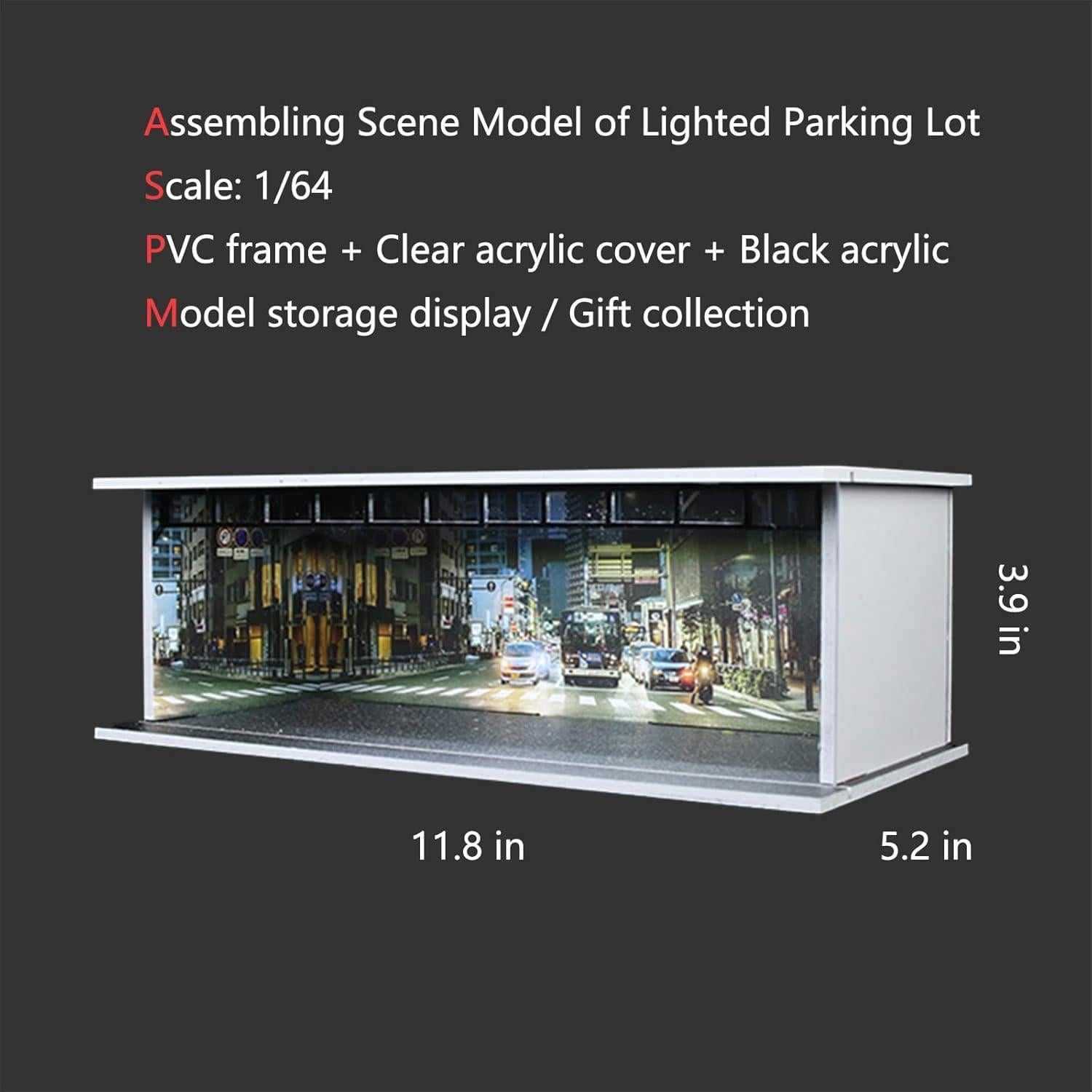 Estuche de Exhibición Bivitre 1:64 con Luz LED y Acrílico