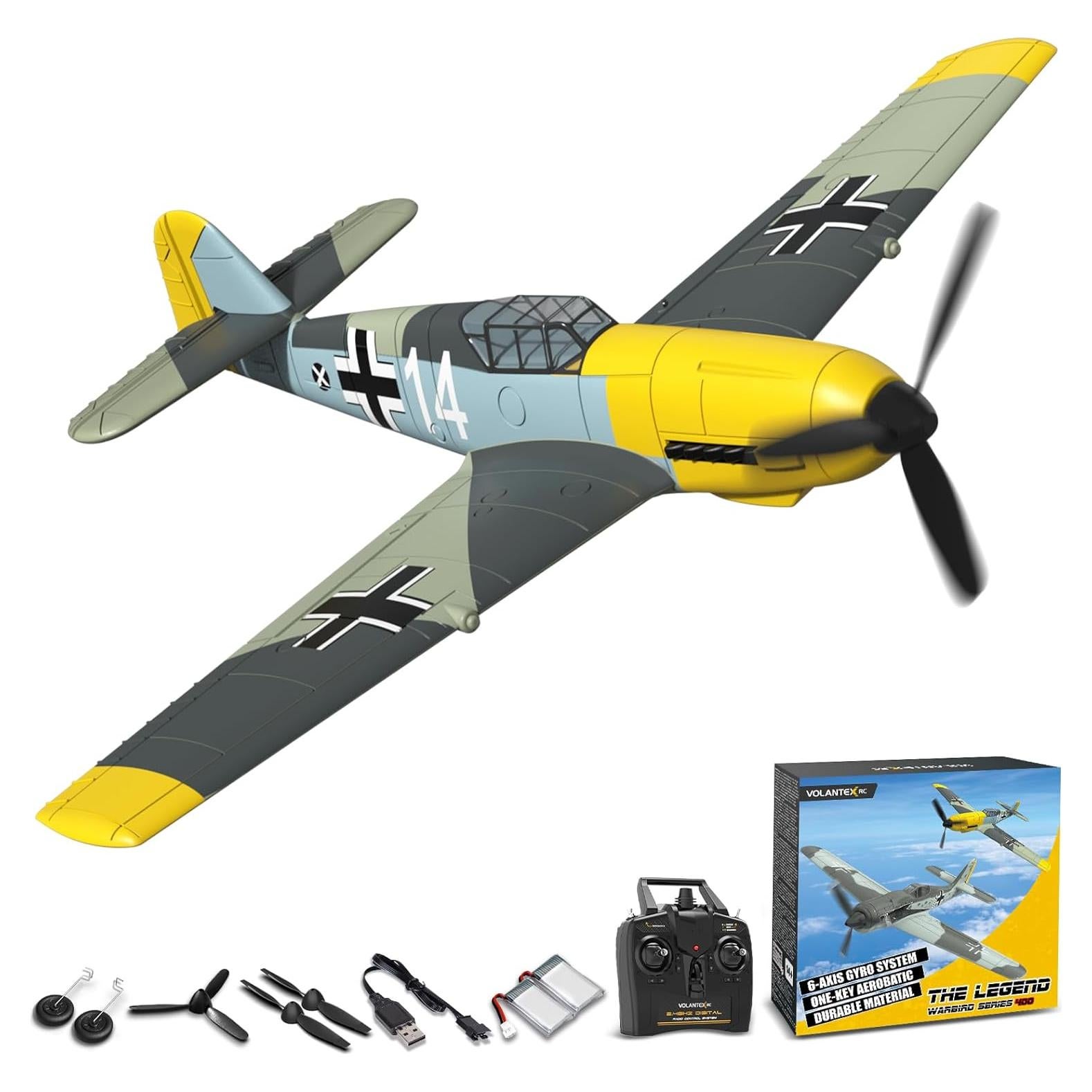 Avión RC EXHOBBY BF109 Caza 4 Canales RTF Amarillo