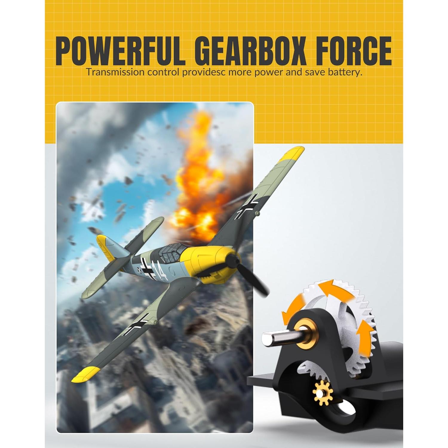 Avión RC EXHOBBY BF109 Caza 4 Canales RTF Amarillo