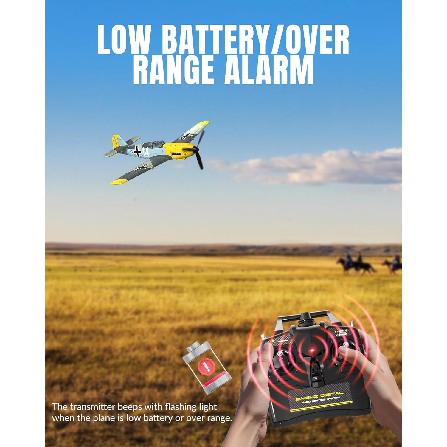 Avión RC EXHOBBY BF109 Caza 4 Canales RTF Amarillo