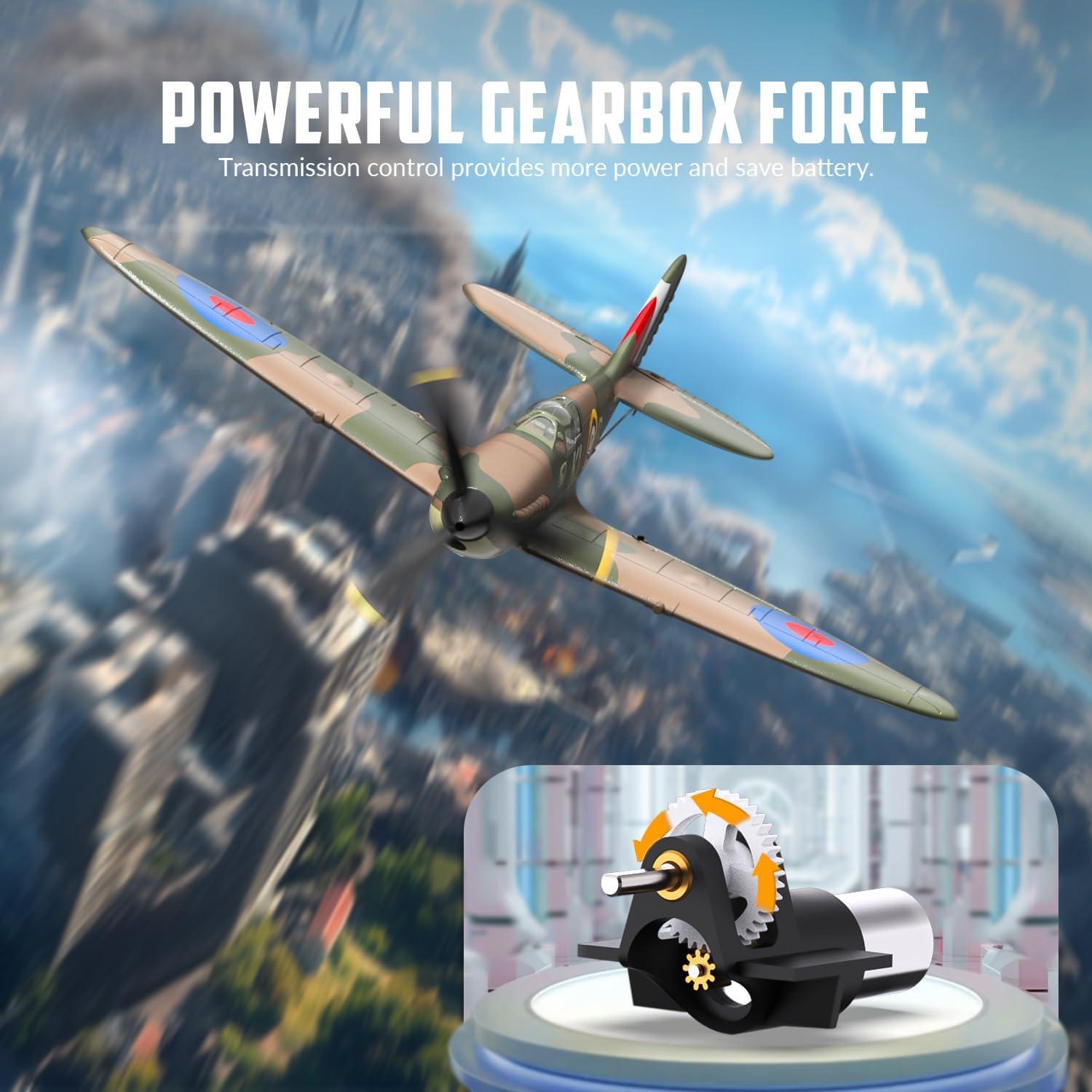 Avión RC VOLANTEX Spitfire 4CH con Giroscopio Verde