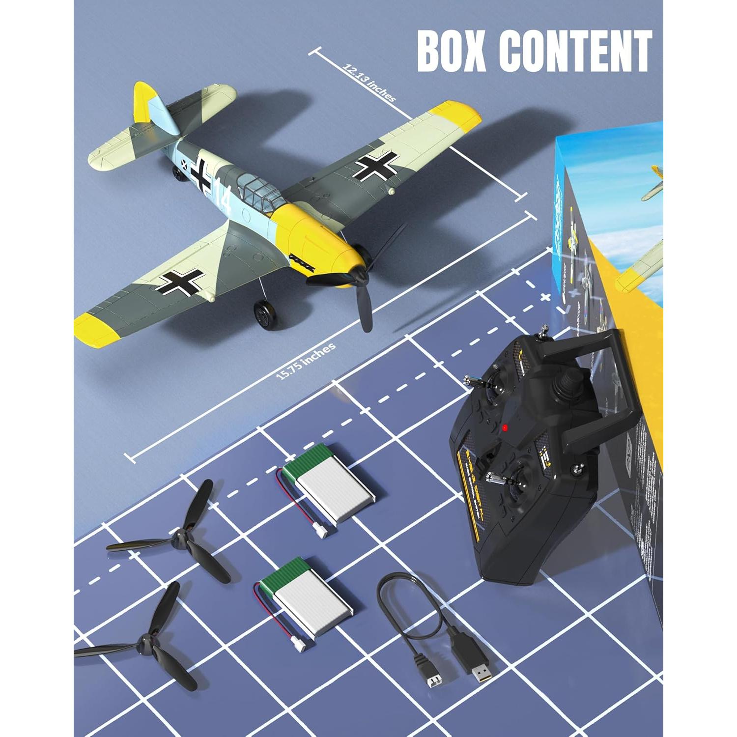 Avión RC EXHOBBY BF109 4 Canales con Giroscopio