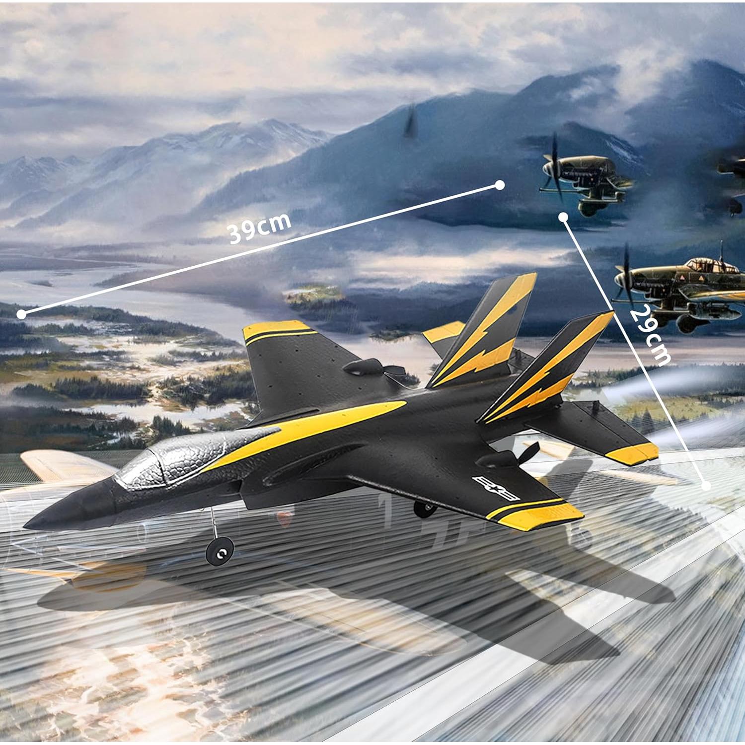 Foam F-35 RC 2CH Remote Control Fighter Jet Plane Airplane Toy for Adults Kids Boys Beginners Easy Ready to Fly (Black)