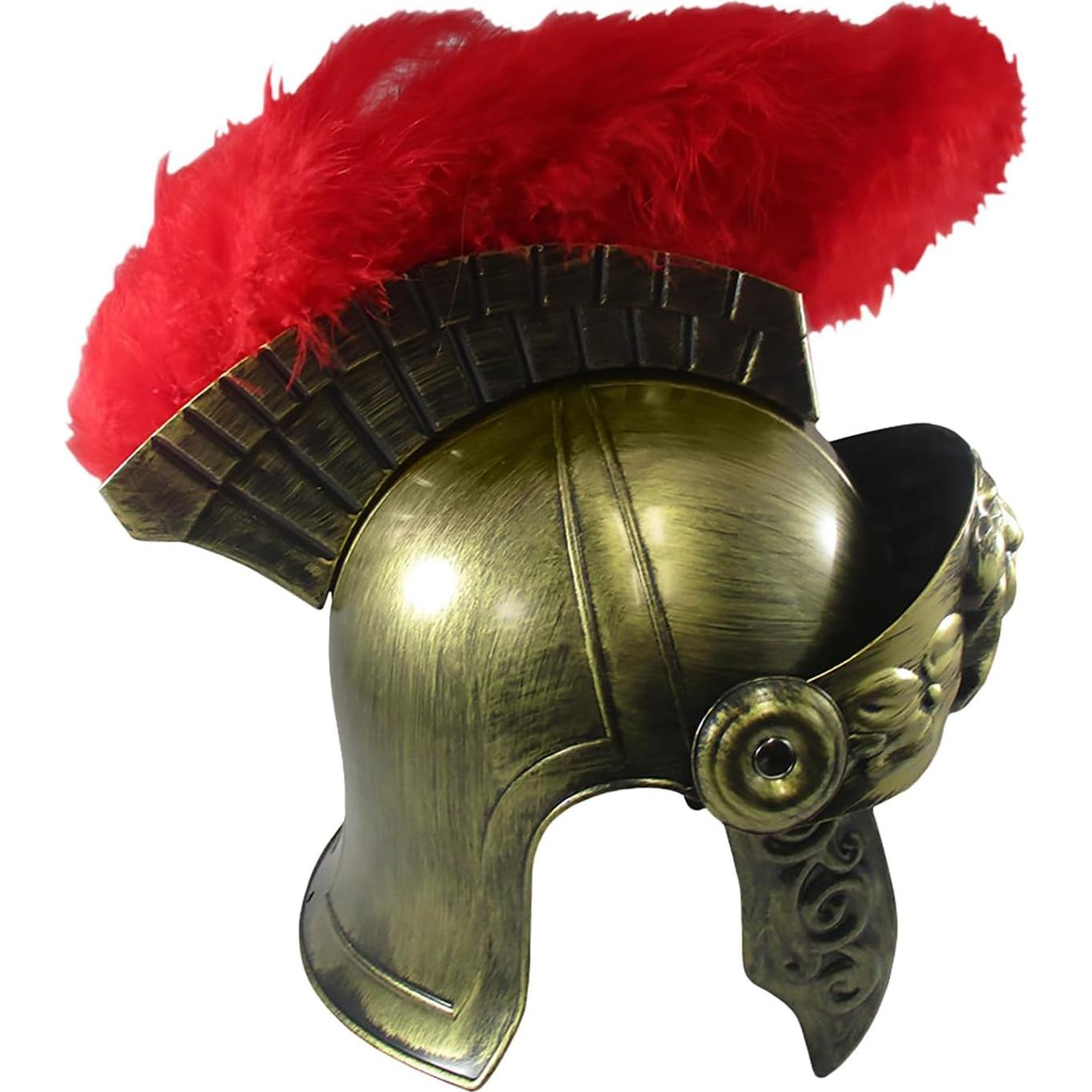 Casco Gladiador Romano Deluxe Nicky Bigs con Espada y Pluma