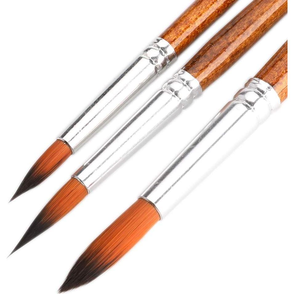 Juego de Pinceles de Acuarela FENORKEY 12pcs Nylon Marrón