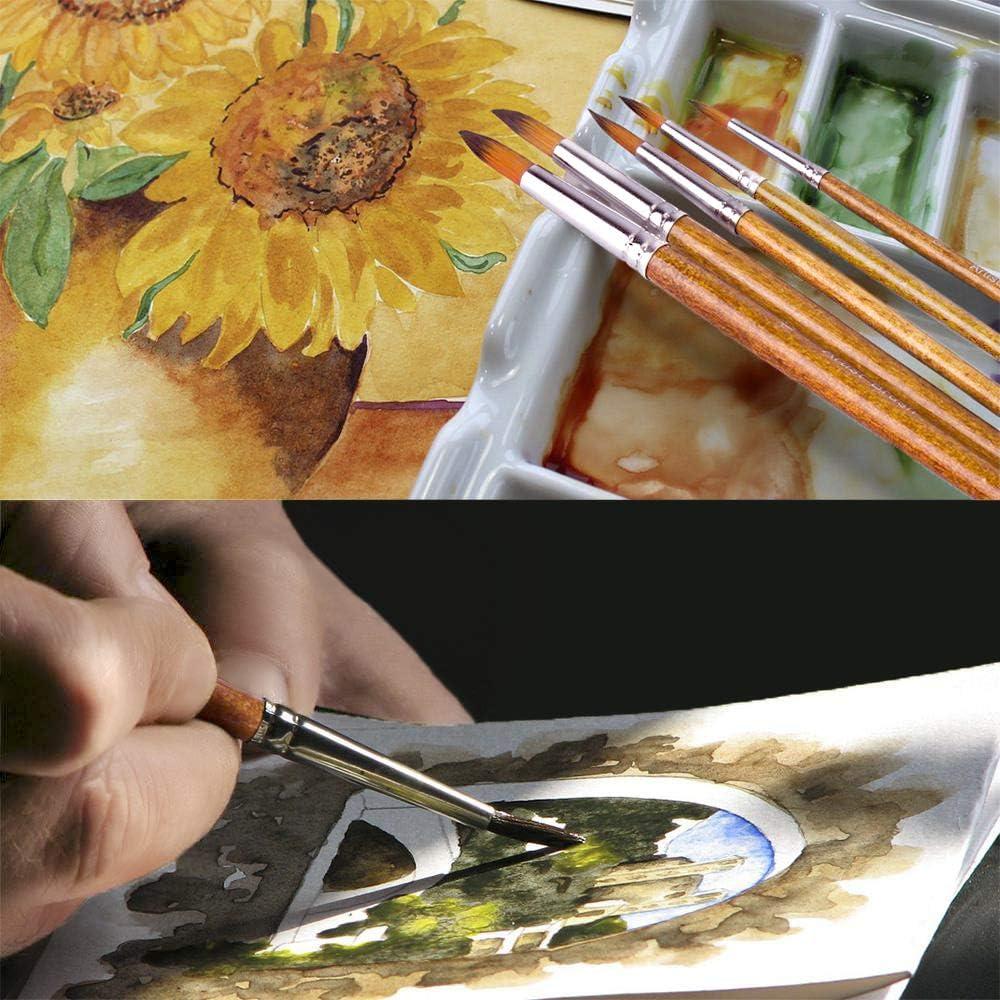 Juego de Pinceles de Acuarela FENORKEY 12pcs Nylon Marrón