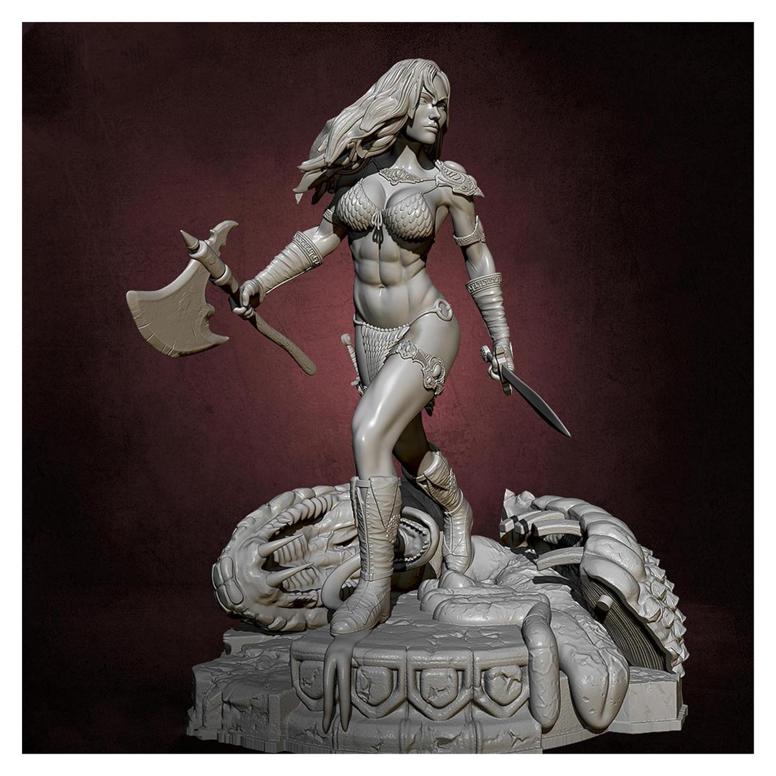 Modelo guerrera romana antigua 1/24 Risjc resina sin pintar