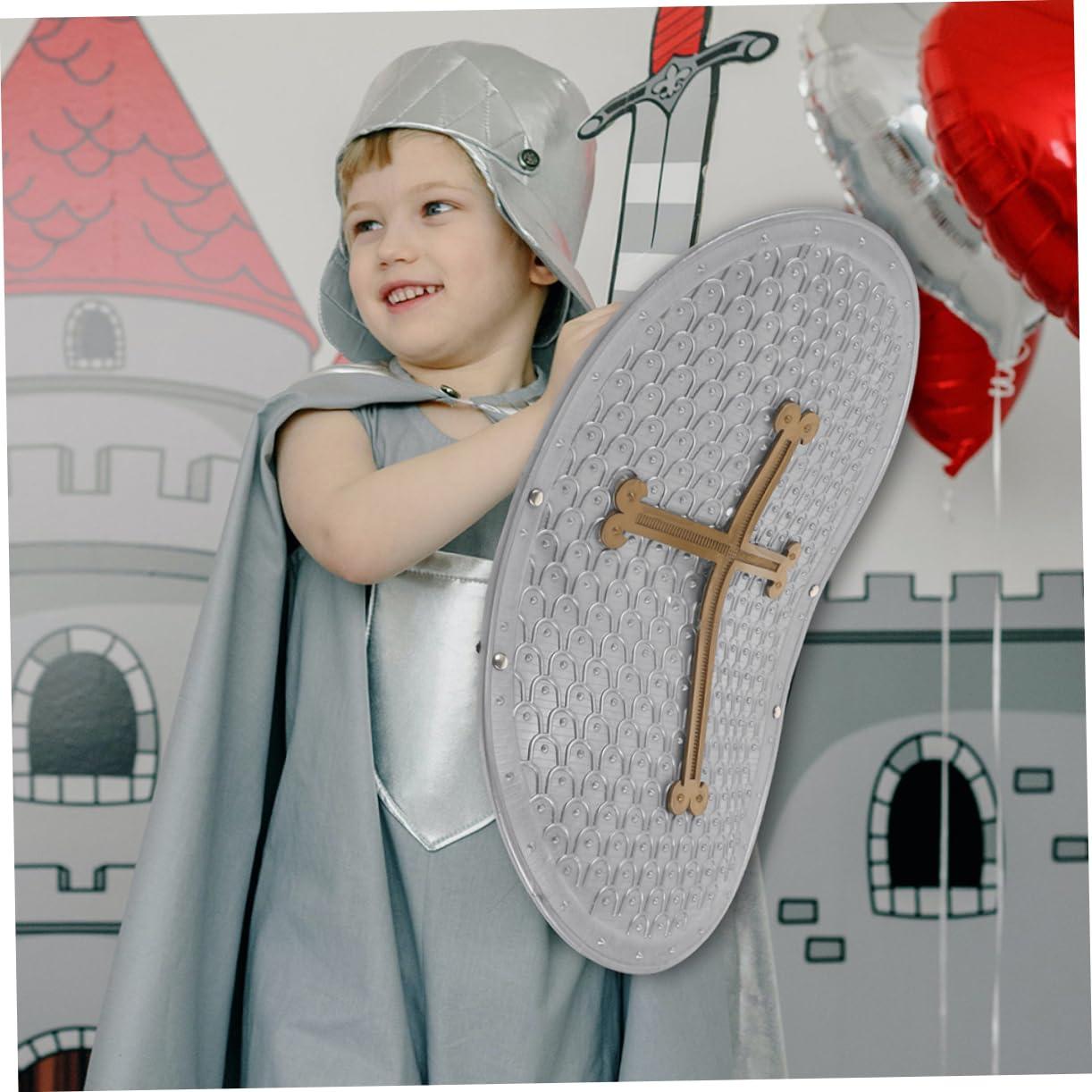 Set de Armadura y Escudo de Juguete para Niños - Plástico Plateado