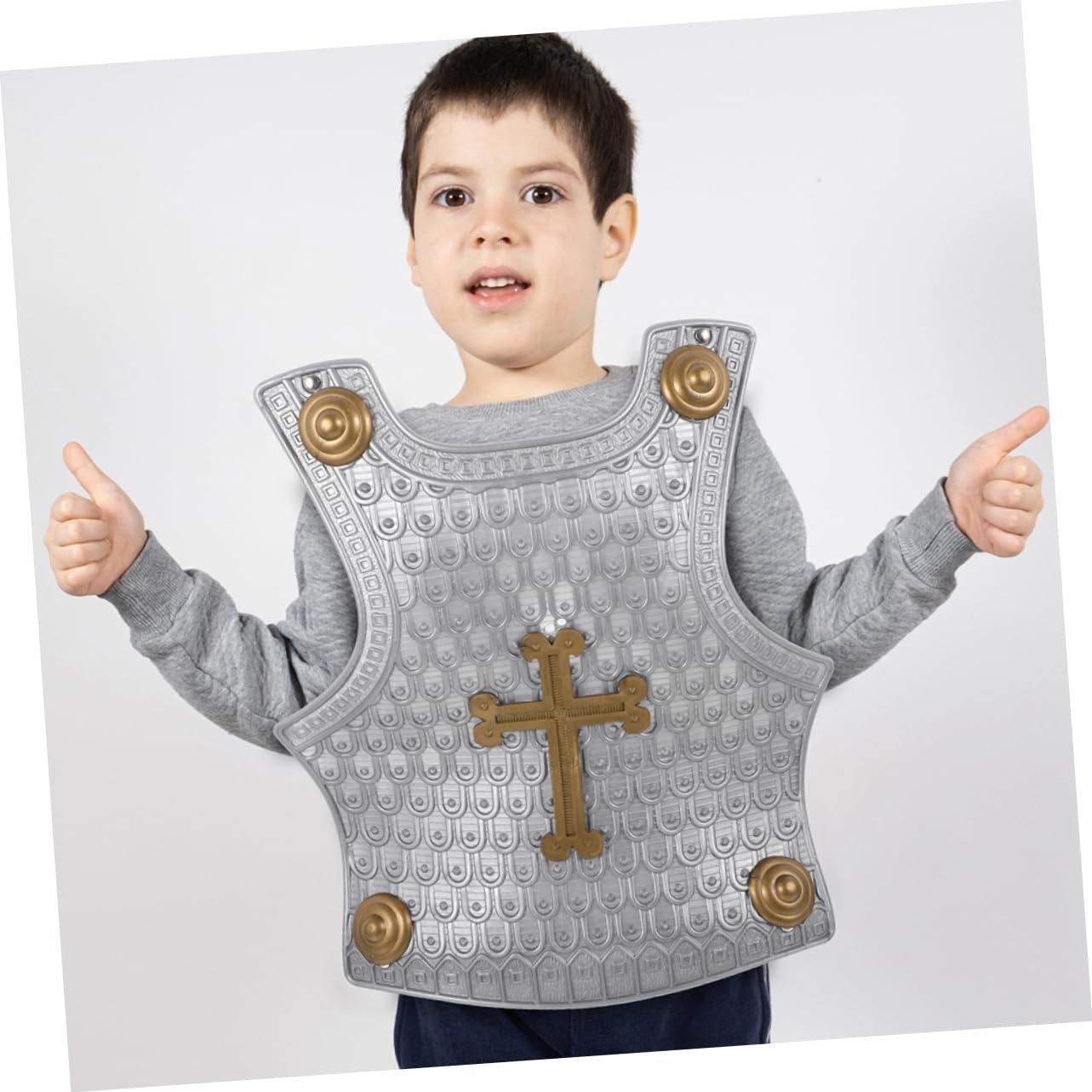 Set de Armadura y Escudo de Juguete para Niños - Plástico Plateado