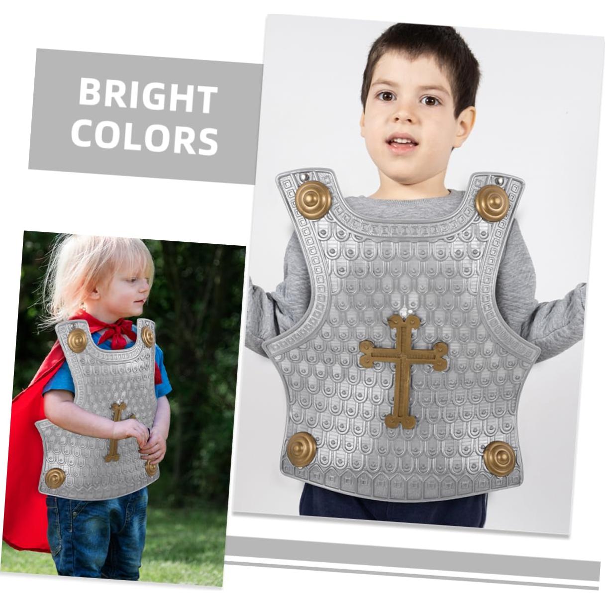 Set de Armadura y Escudo de Juguete para Niños - Plástico Plateado