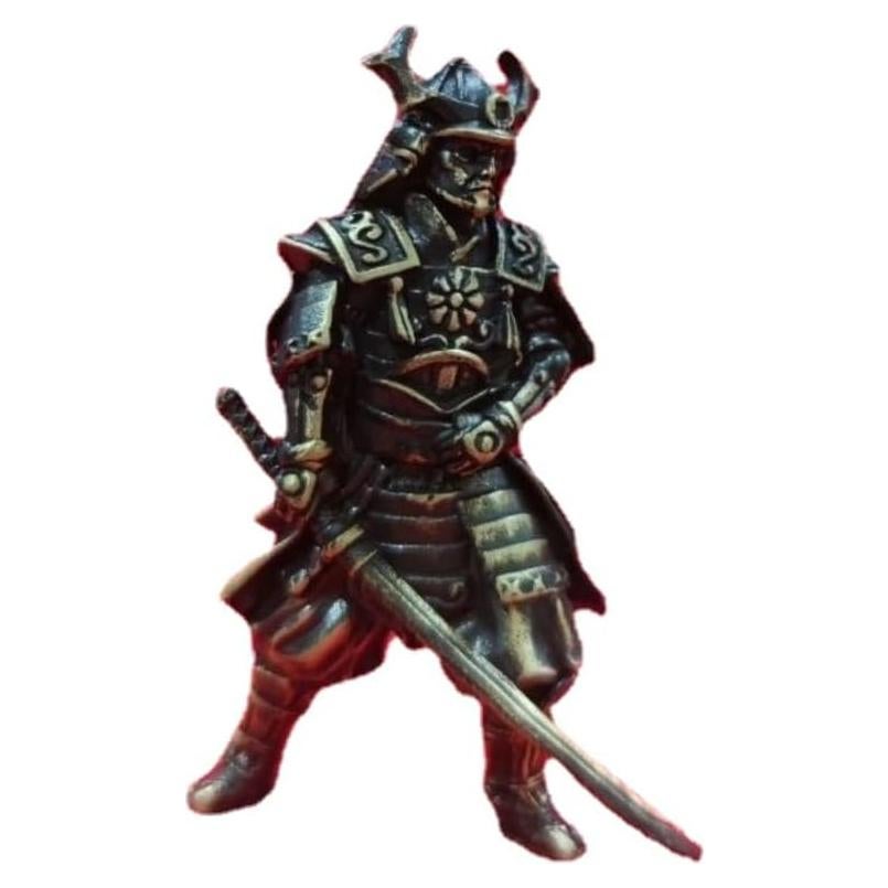 Estatua Miniatura Guerrero Shogunato Japonés Bronce 5cm