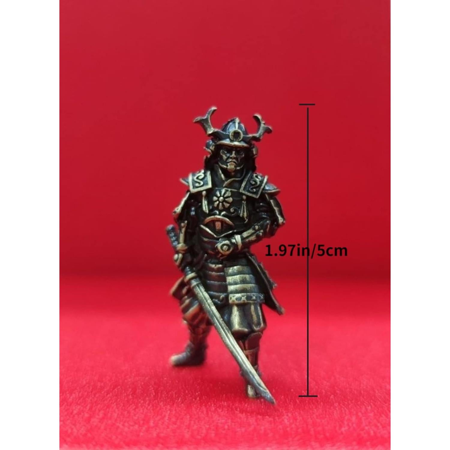 Estatua Miniatura Guerrero Shogunato Japonés Bronce 5cm
