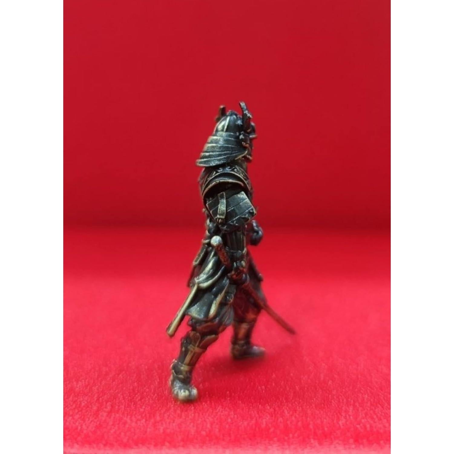 Estatua Miniatura Guerrero Shogunato Japonés Bronce 5cm
