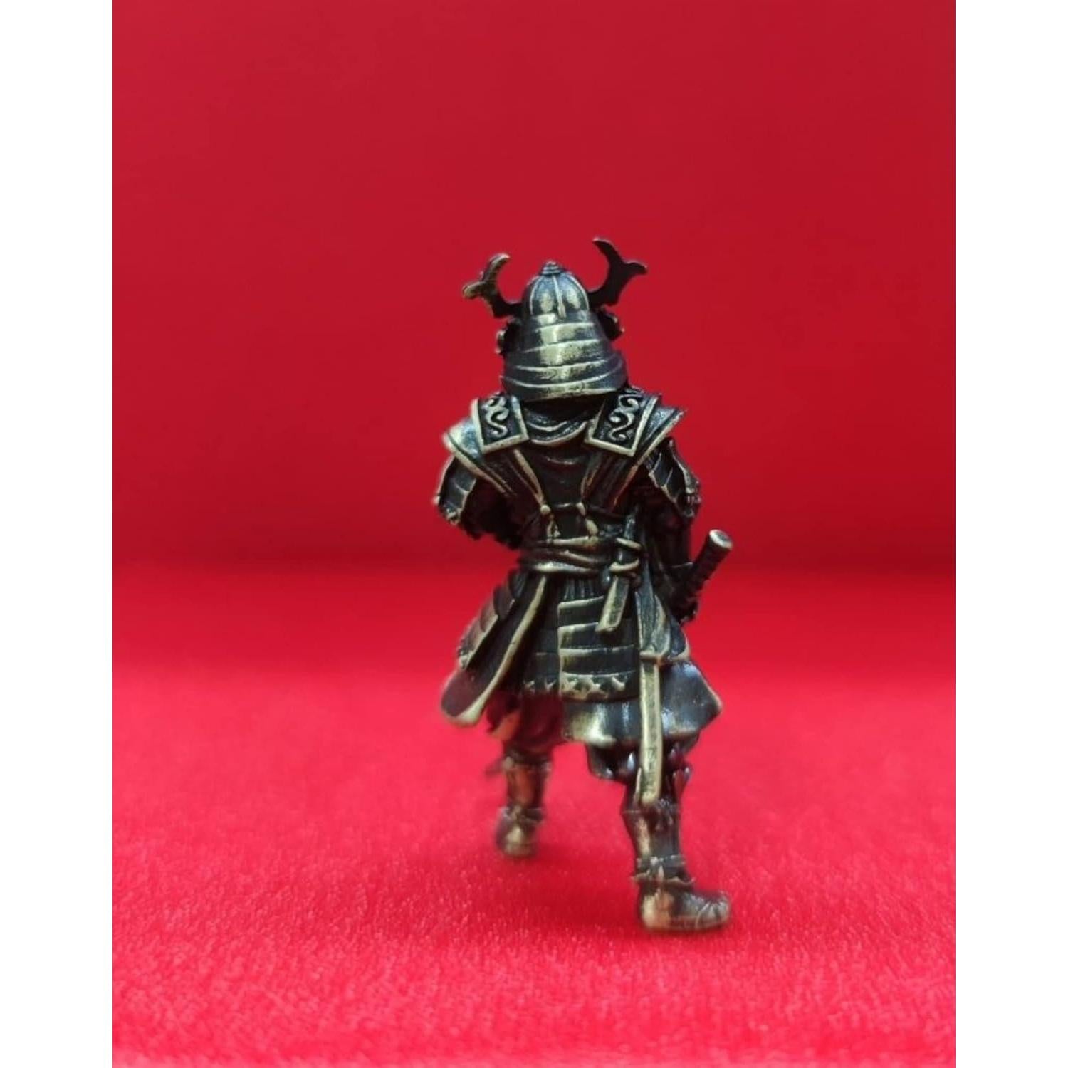 Estatua Miniatura Guerrero Shogunato Japonés Bronce 5cm