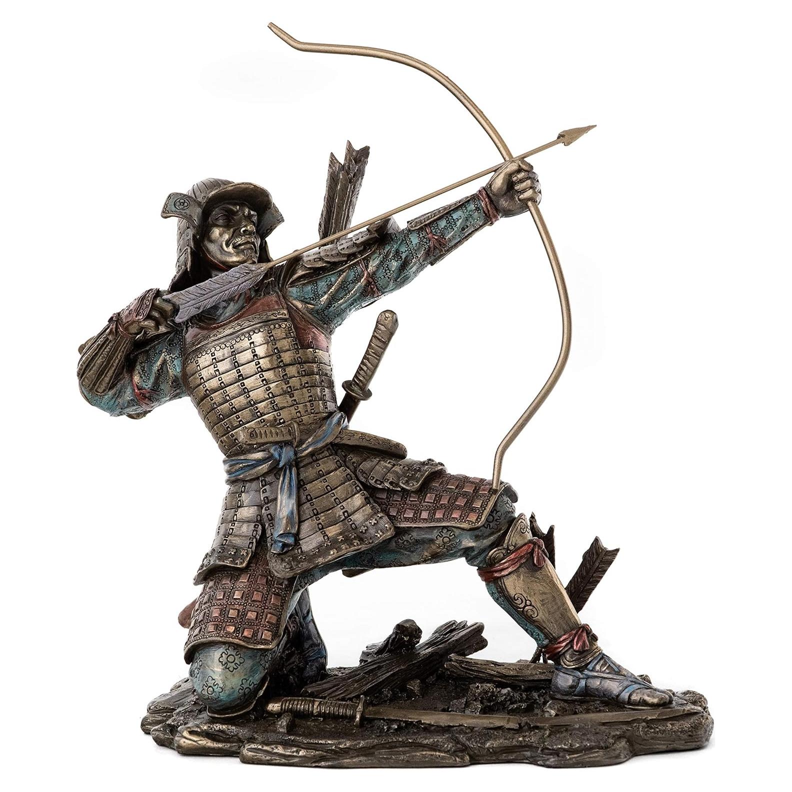 Estatua Samurai Japonés Colección Superior en Bronce Frío 21.6 cm