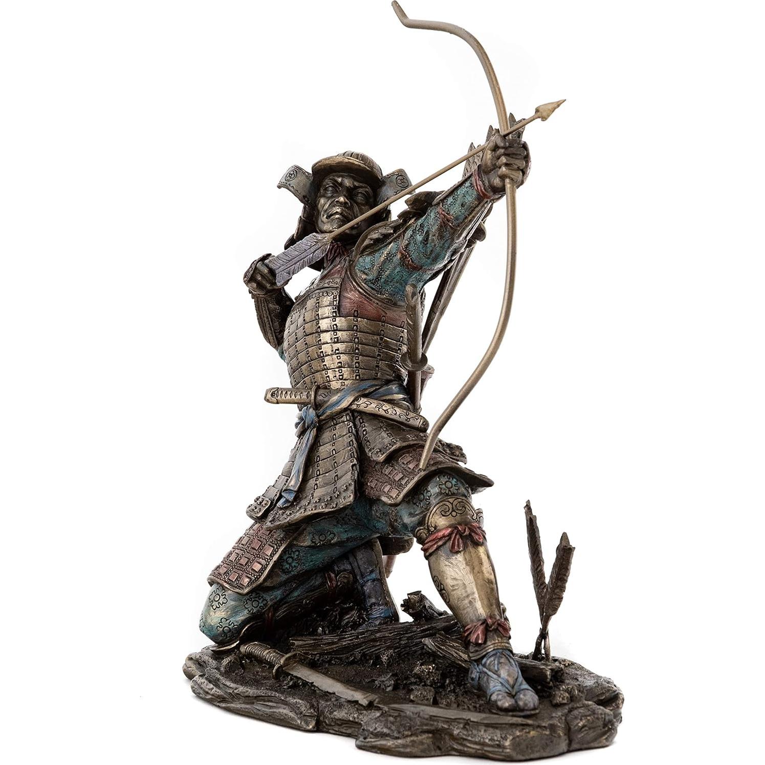 Estatua Samurai Japonés Colección Superior en Bronce Frío 21.6 cm
