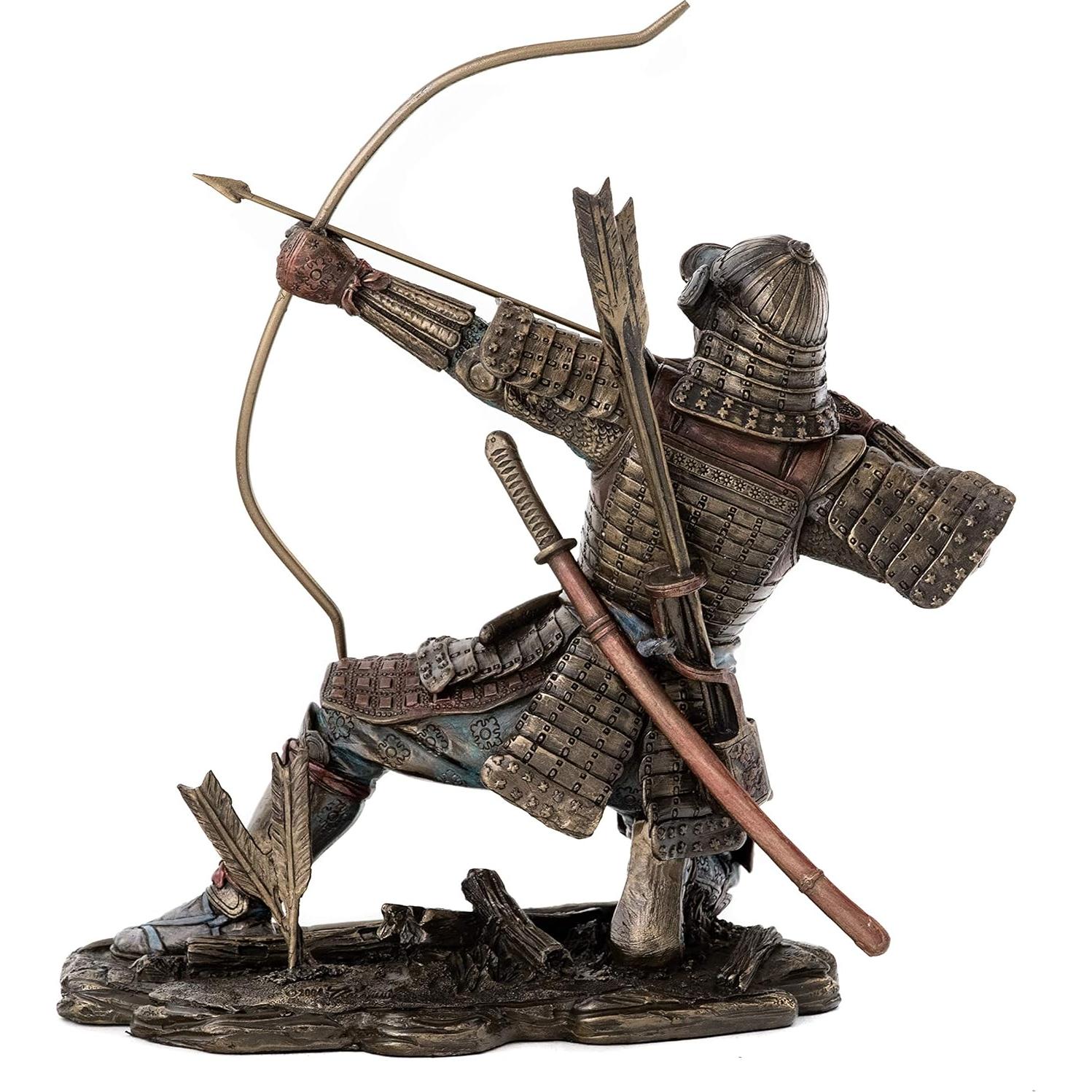 Estatua Samurai Japonés Colección Superior en Bronce Frío 21.6 cm