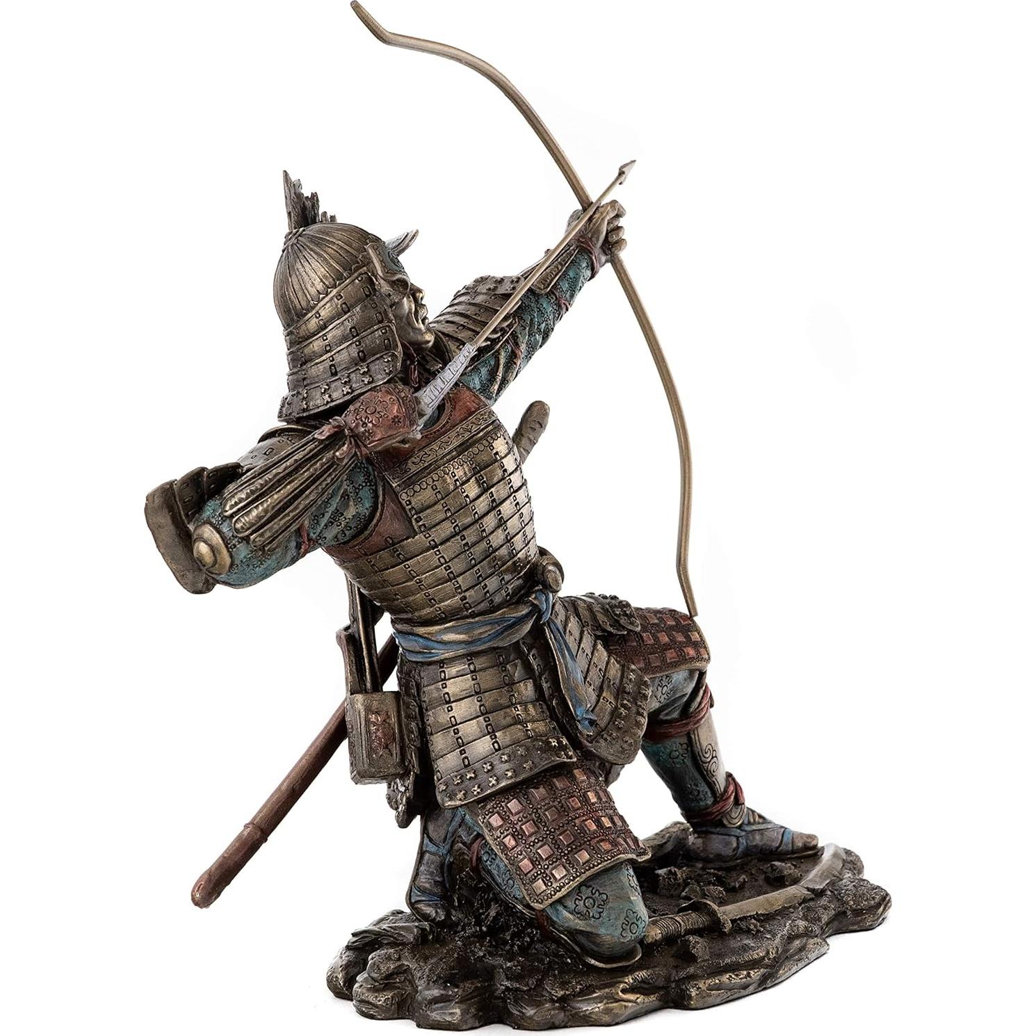 Estatua Samurai Japonés Colección Superior en Bronce Frío 21.6 cm