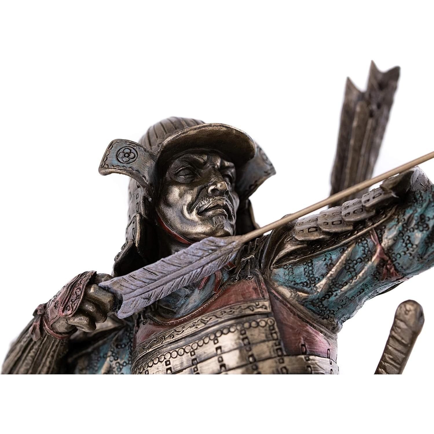 Estatua Samurai Japonés Colección Superior en Bronce Frío 21.6 cm