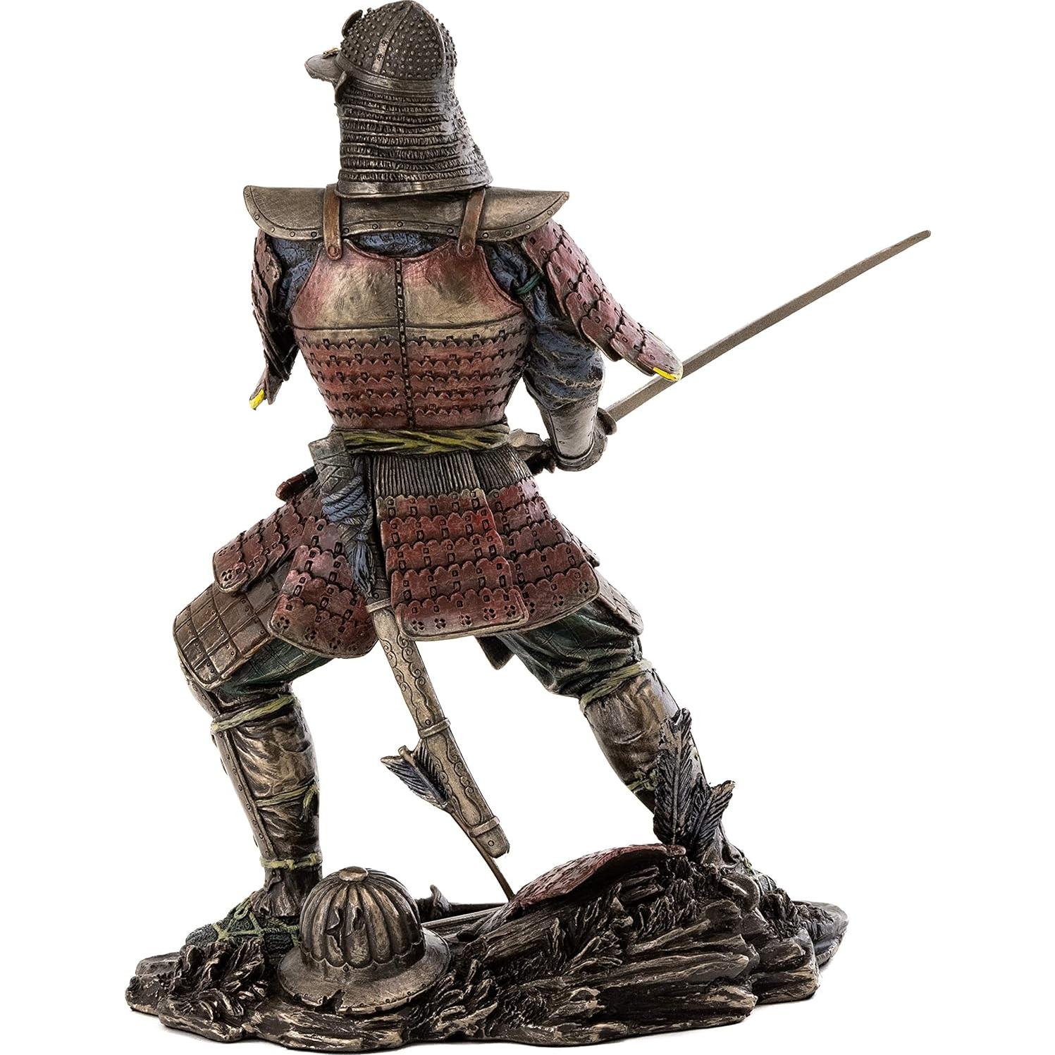 Estatua Samurai General Minamoto en Bronce Frío 21 cm